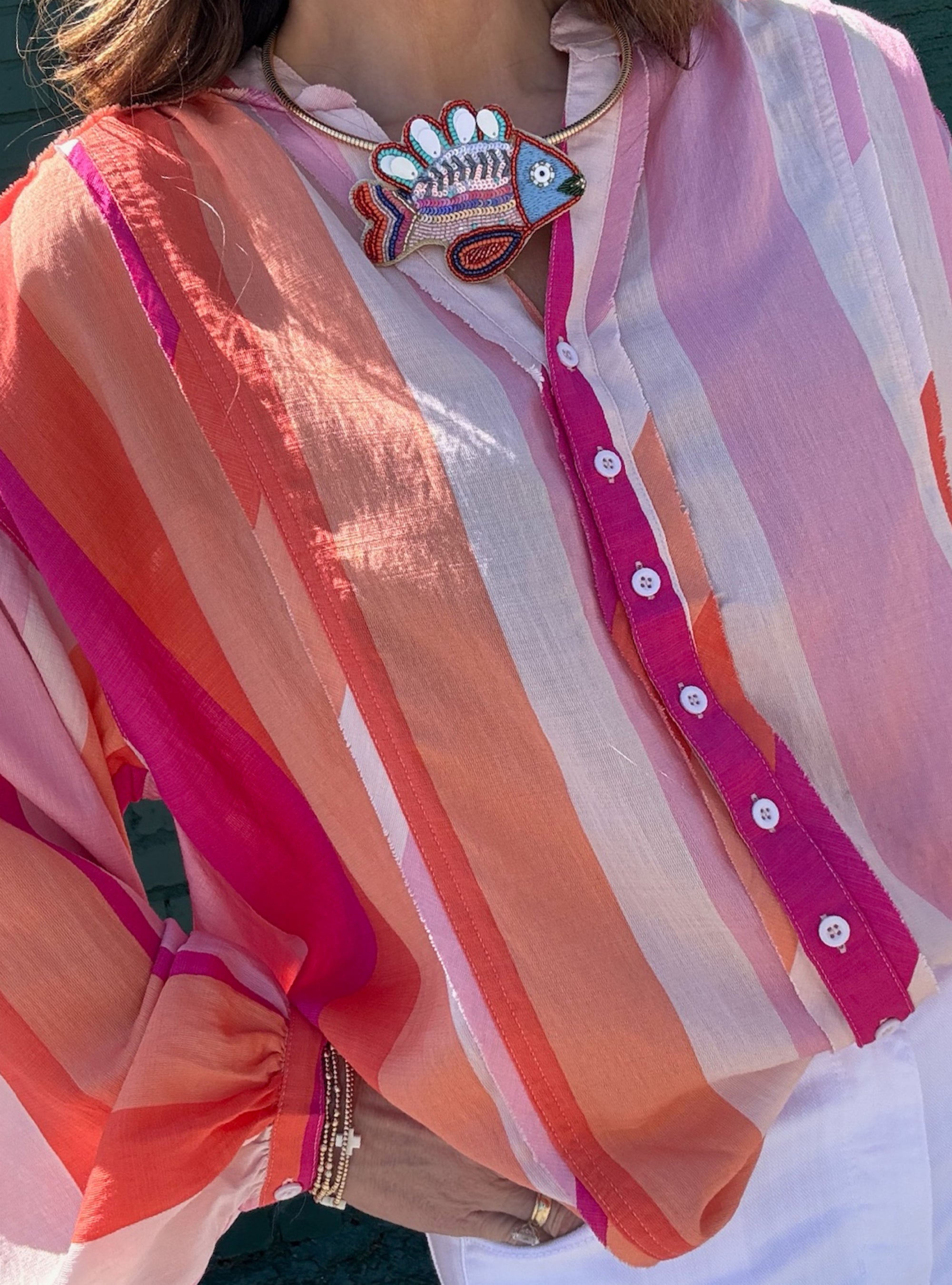 Sunset Sorbet Stripe Top