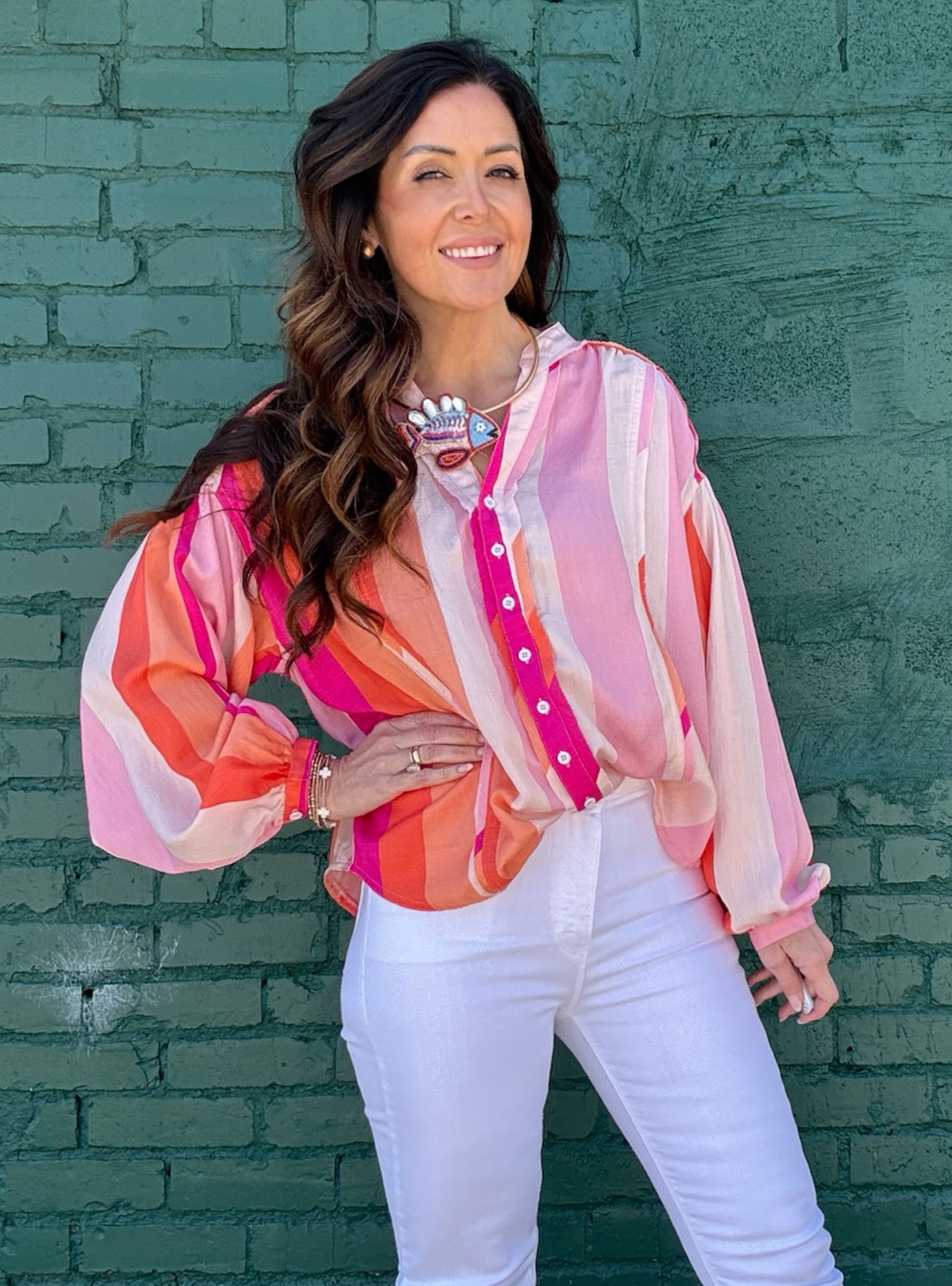 Sunset Sorbet Stripe Top