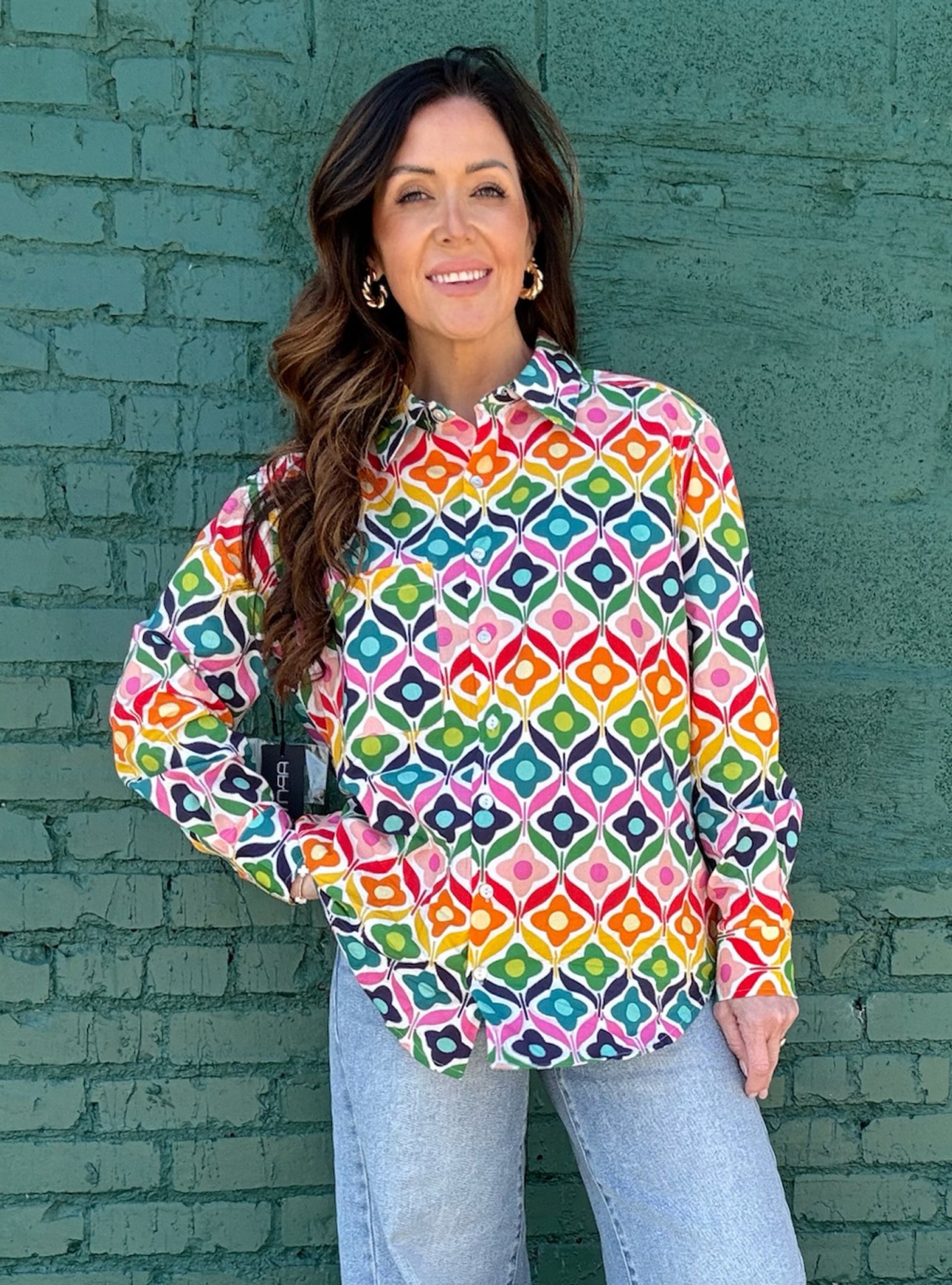 APNY Kaleidoscope Cutie Button-Up Top