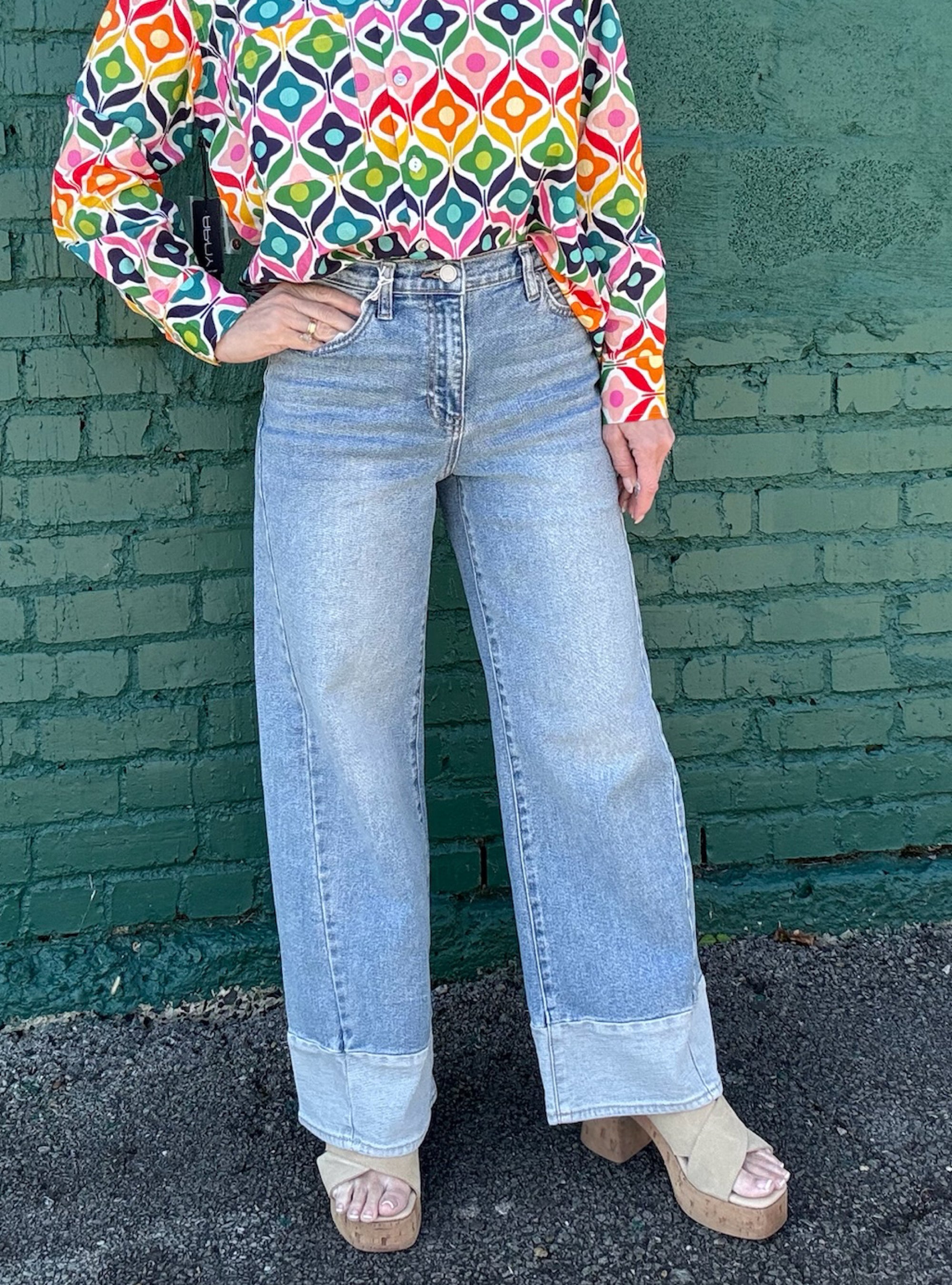 A Tale of Two Tones Wide Leg Jean