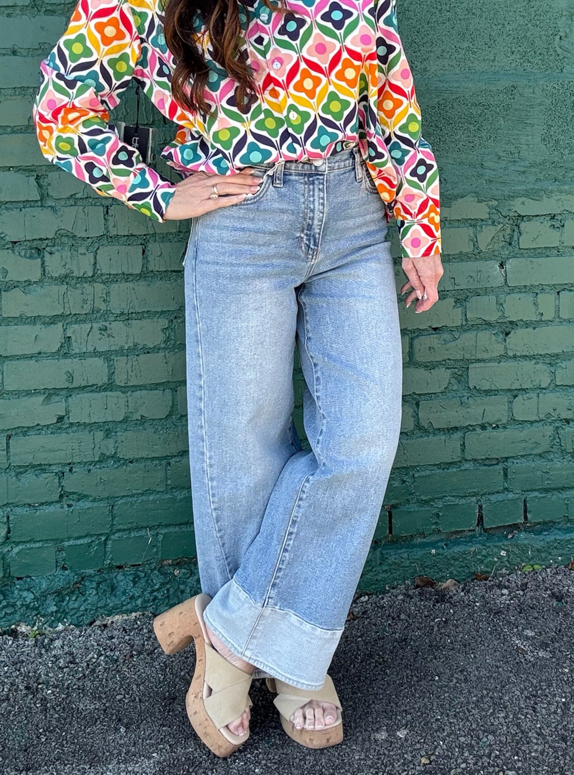 A Tale of Two Tones Wide Leg Jean