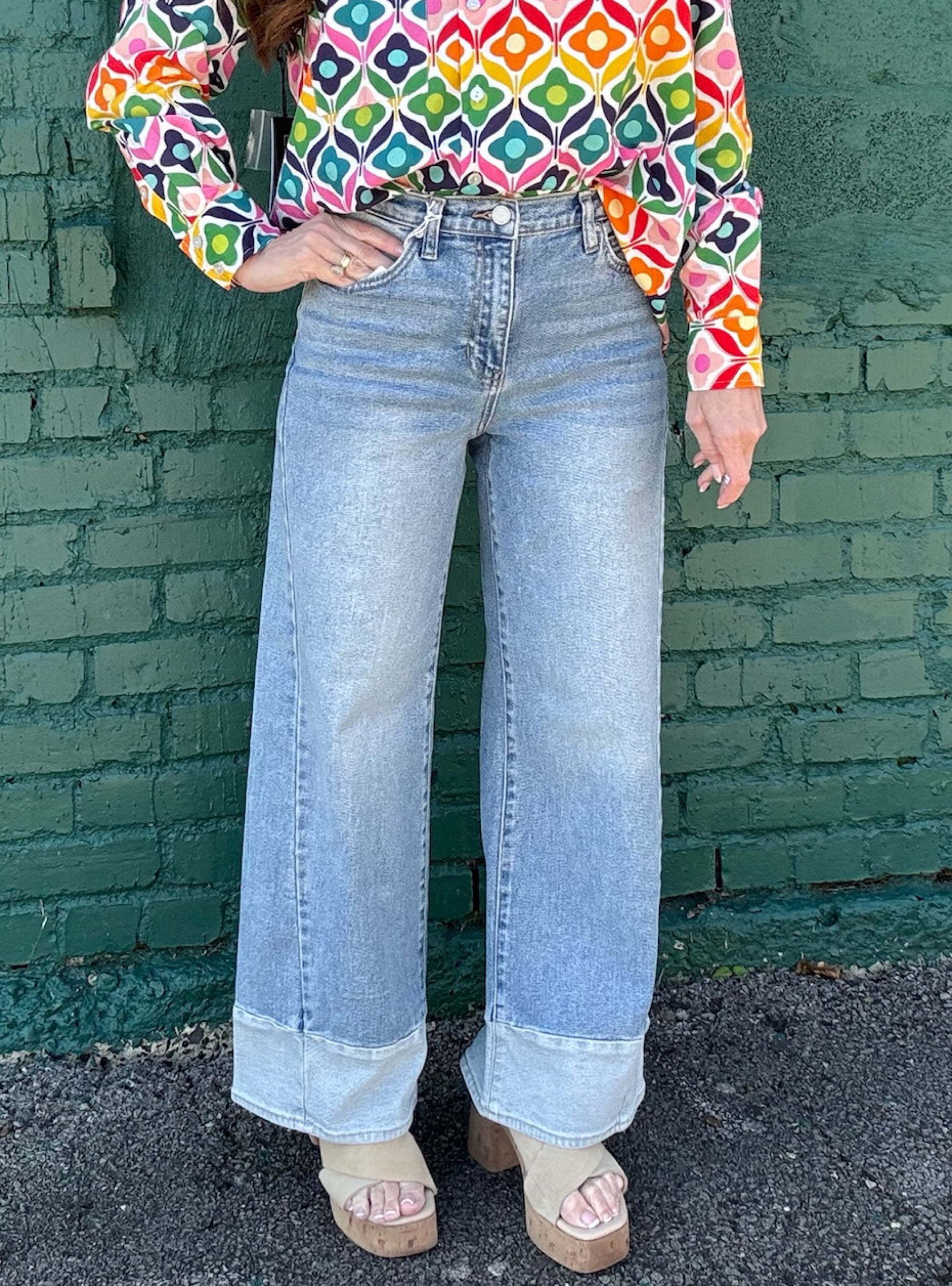 A Tale of Two Tones Wide Leg Jean