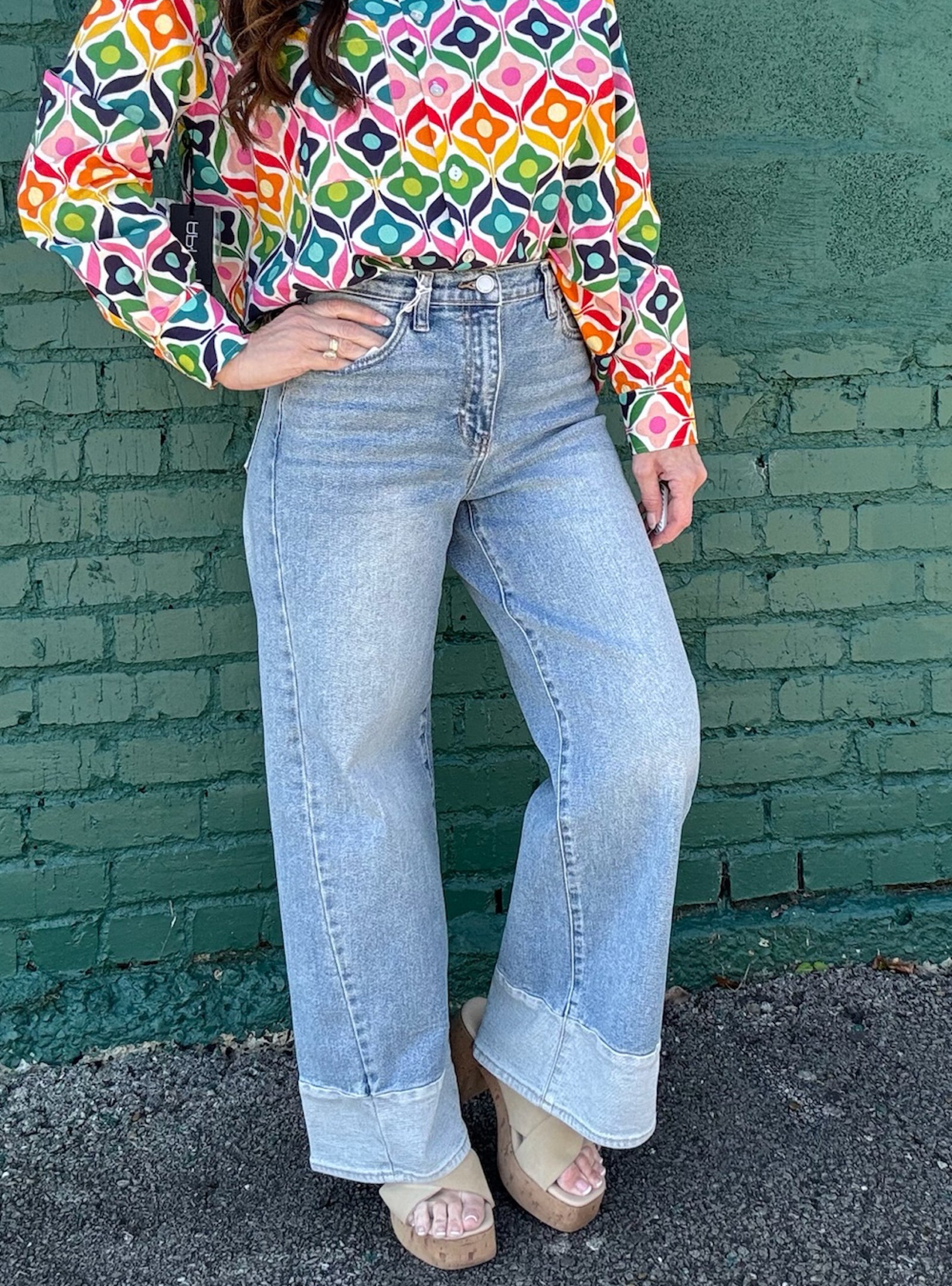 A Tale of Two Tones Wide Leg Jean