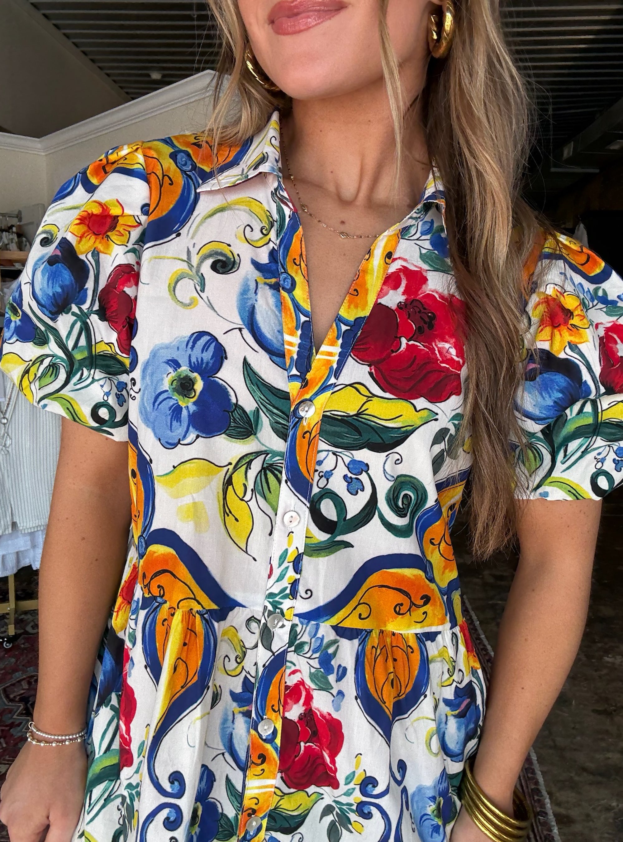 APNY Sicilian Summer Flounce Dress