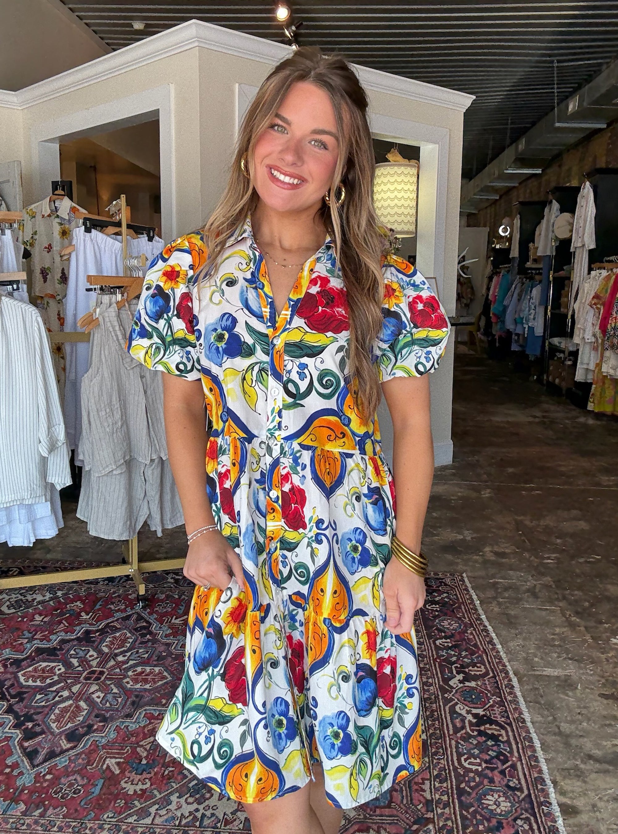 APNY Sicilian Summer Flounce Dress