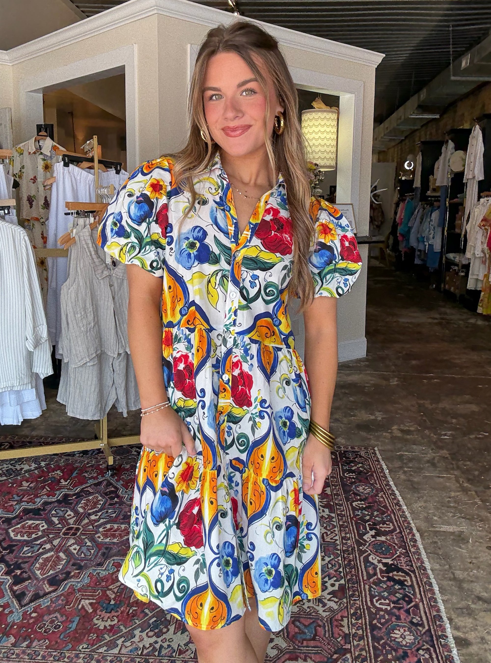 APNY Sicilian Summer Flounce Dress