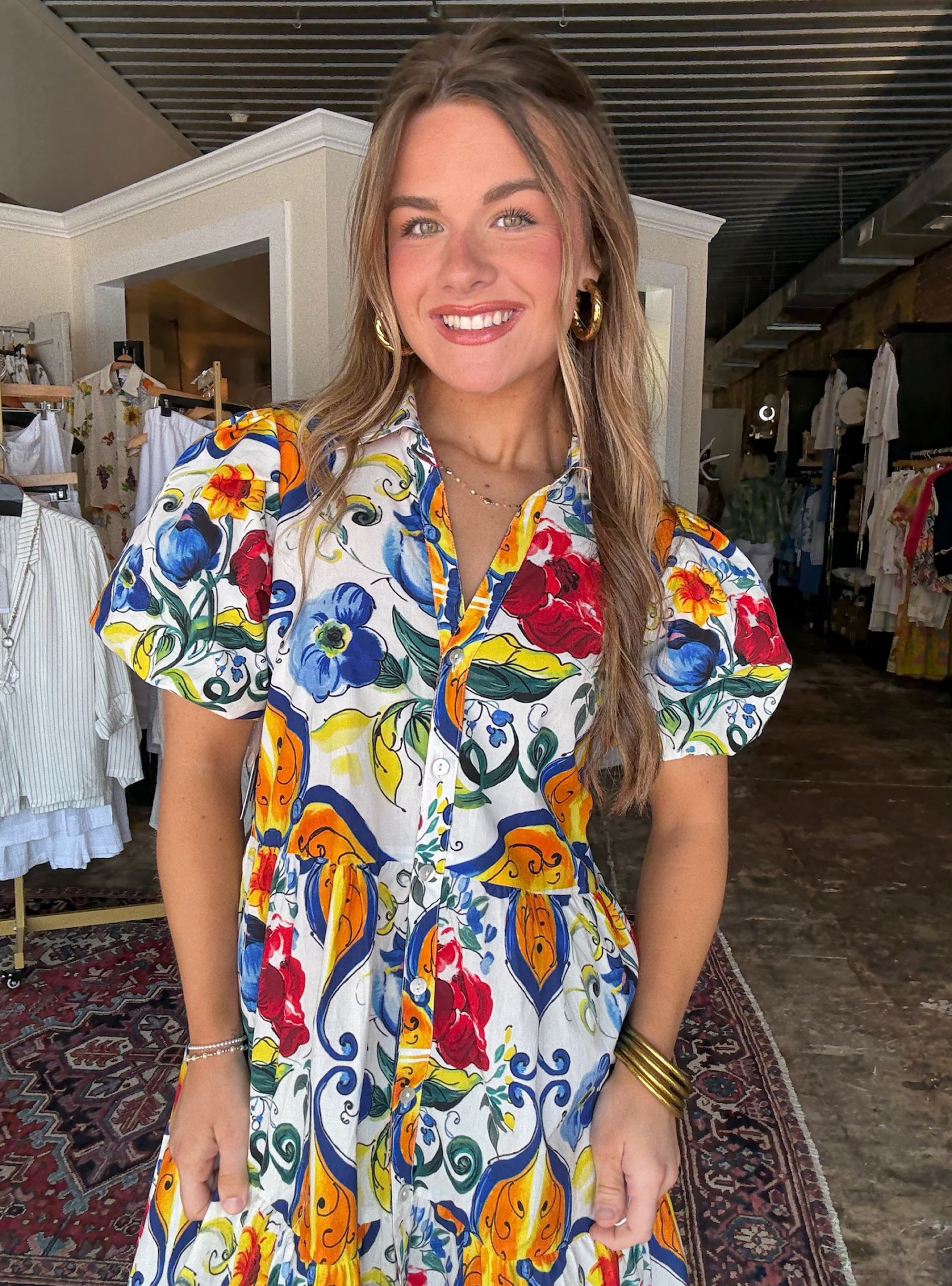 APNY Sicilian Summer Flounce Dress