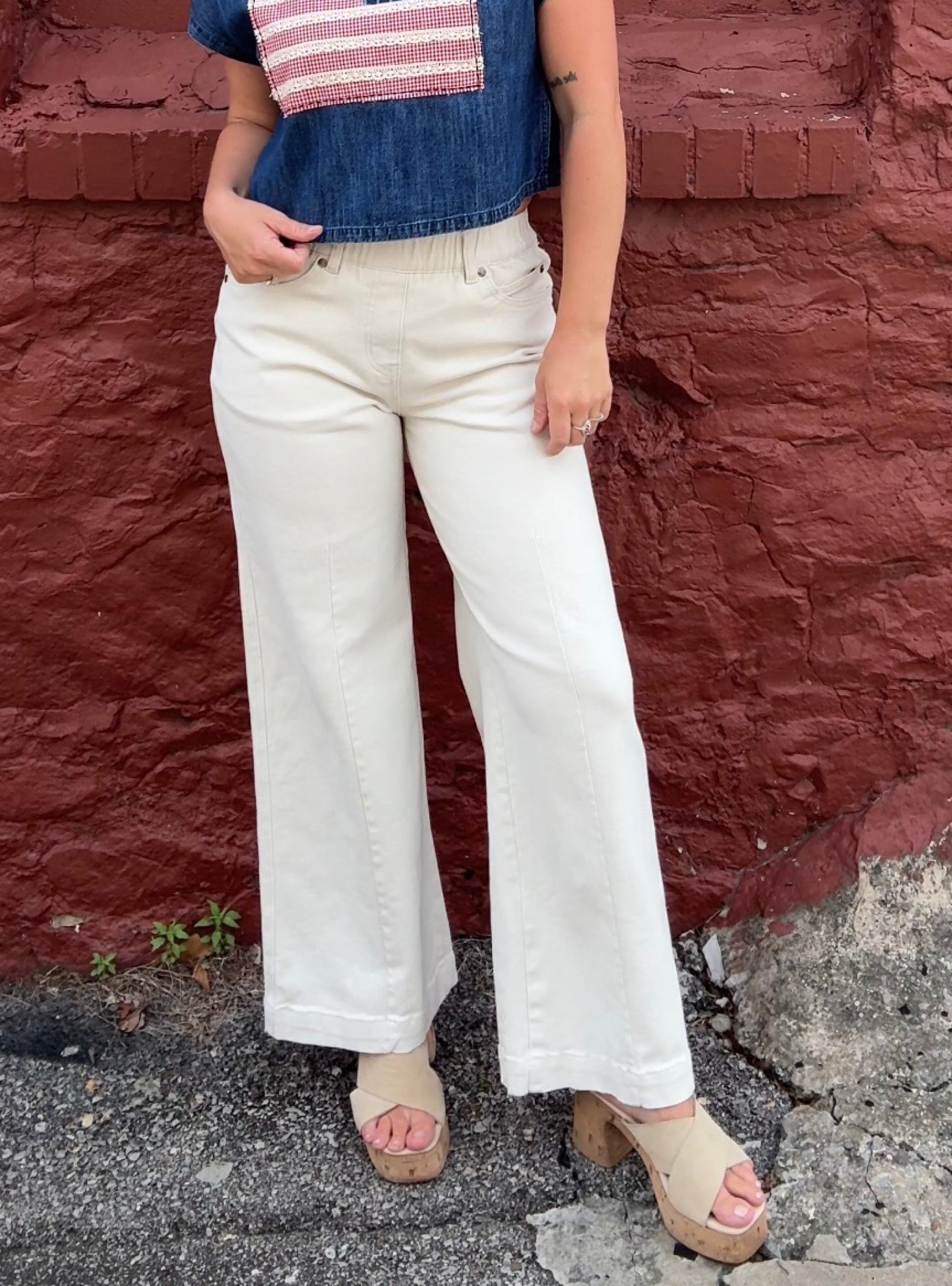 Barely Beige Pull On Pants