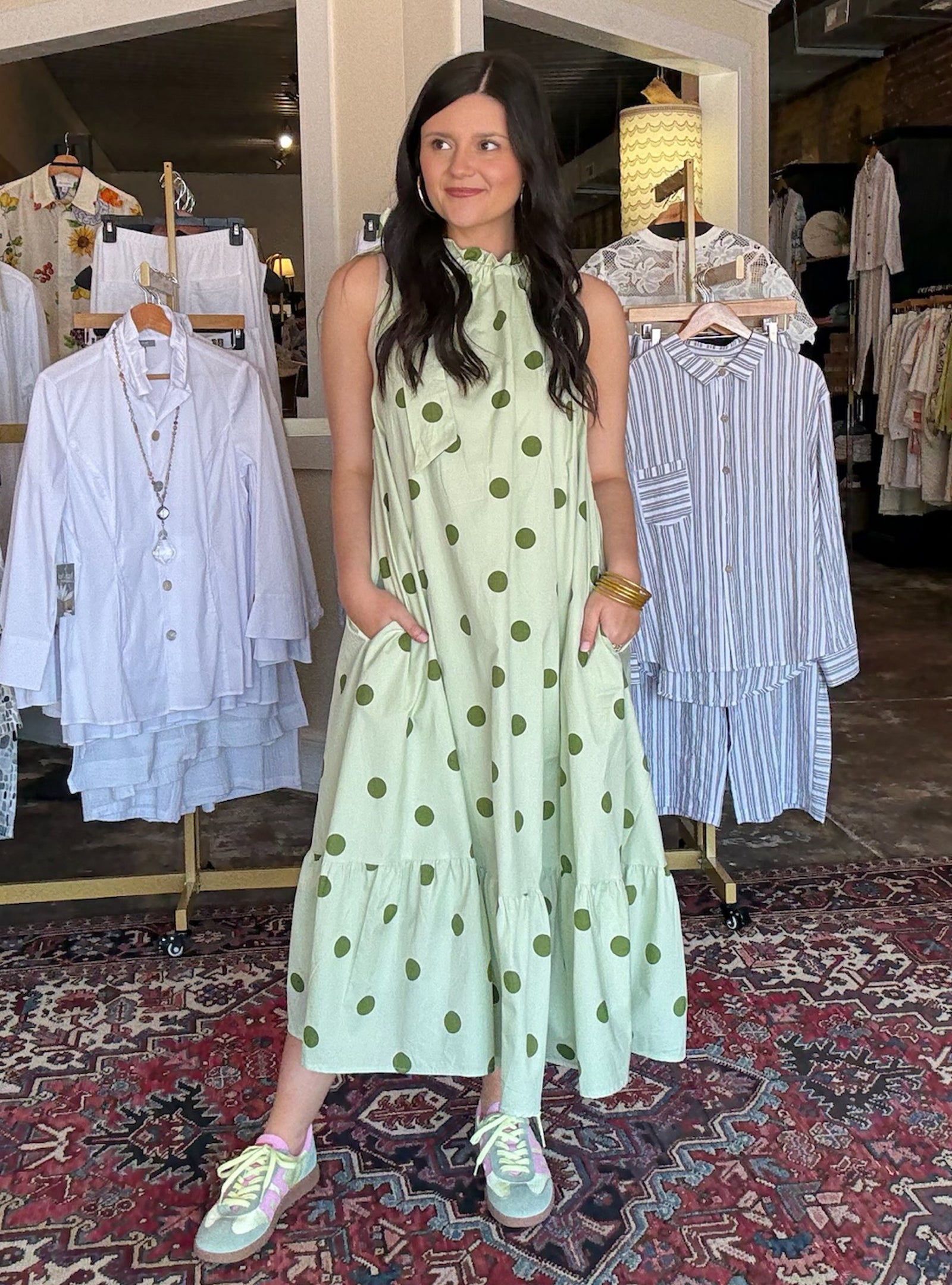 Lucky Charm Polka Midi Dress