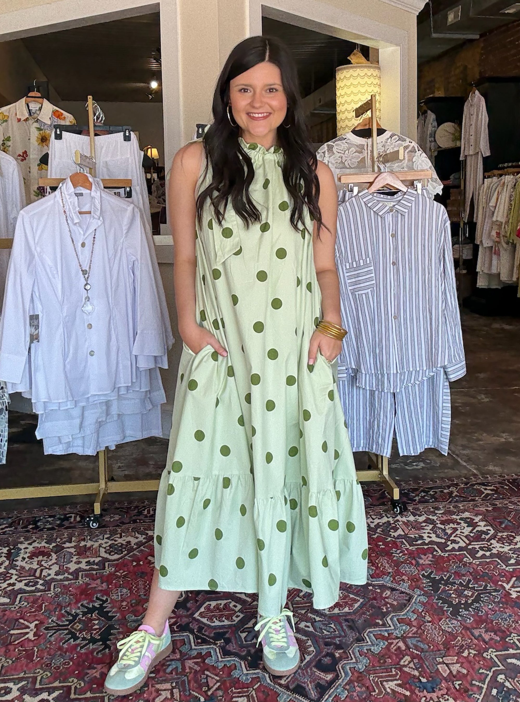 Lucky Charm Polka Midi Dress