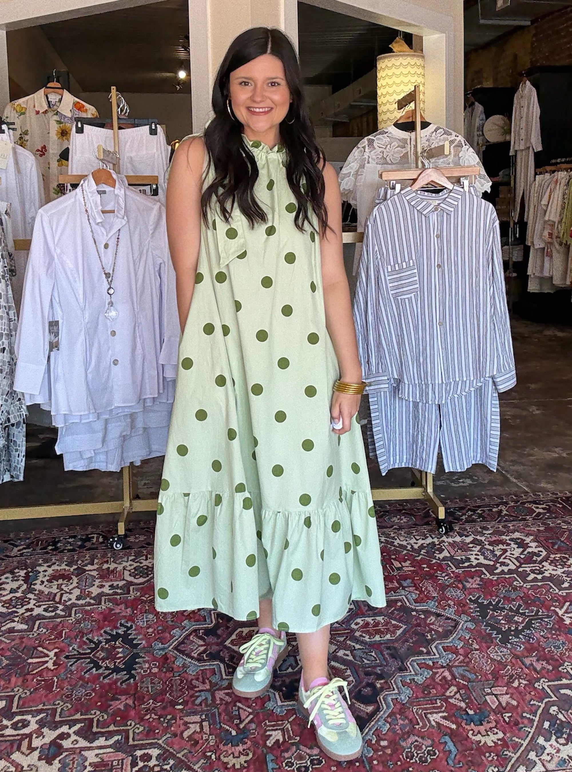 Lucky Charm Polka Midi Dress