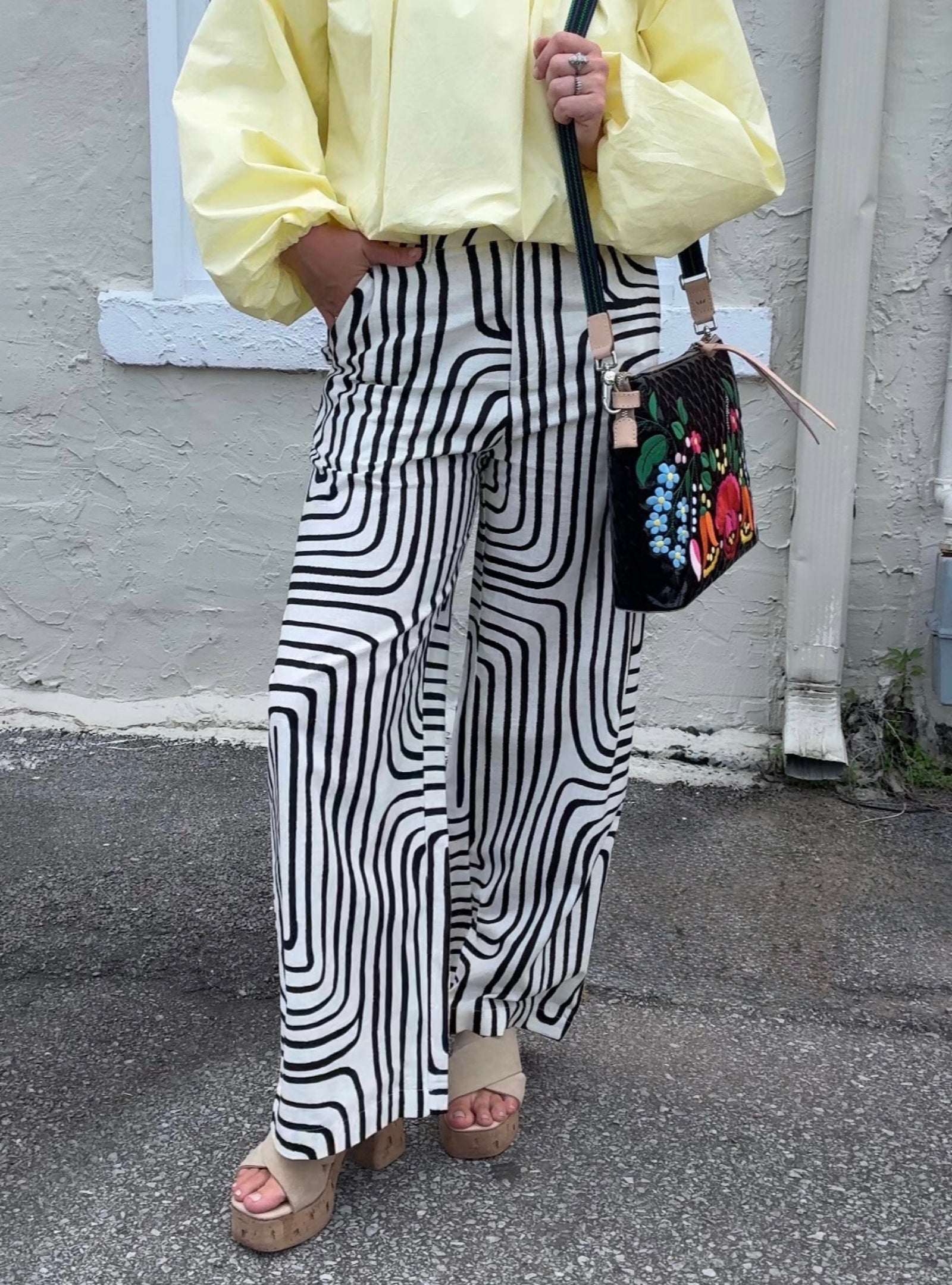 Optical Illusion Wide Leg Pants