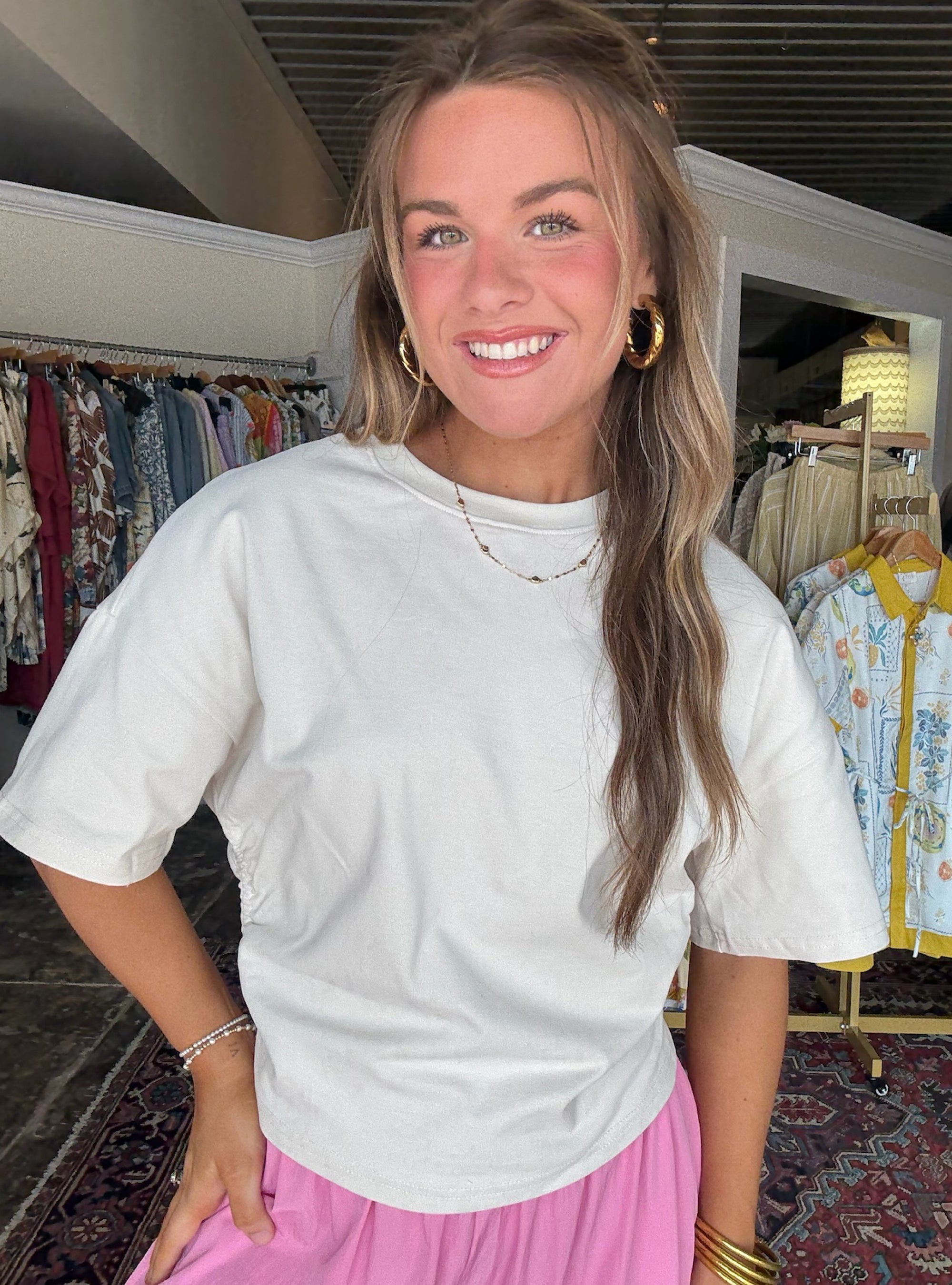 Simply Soft Side-Cinch Top