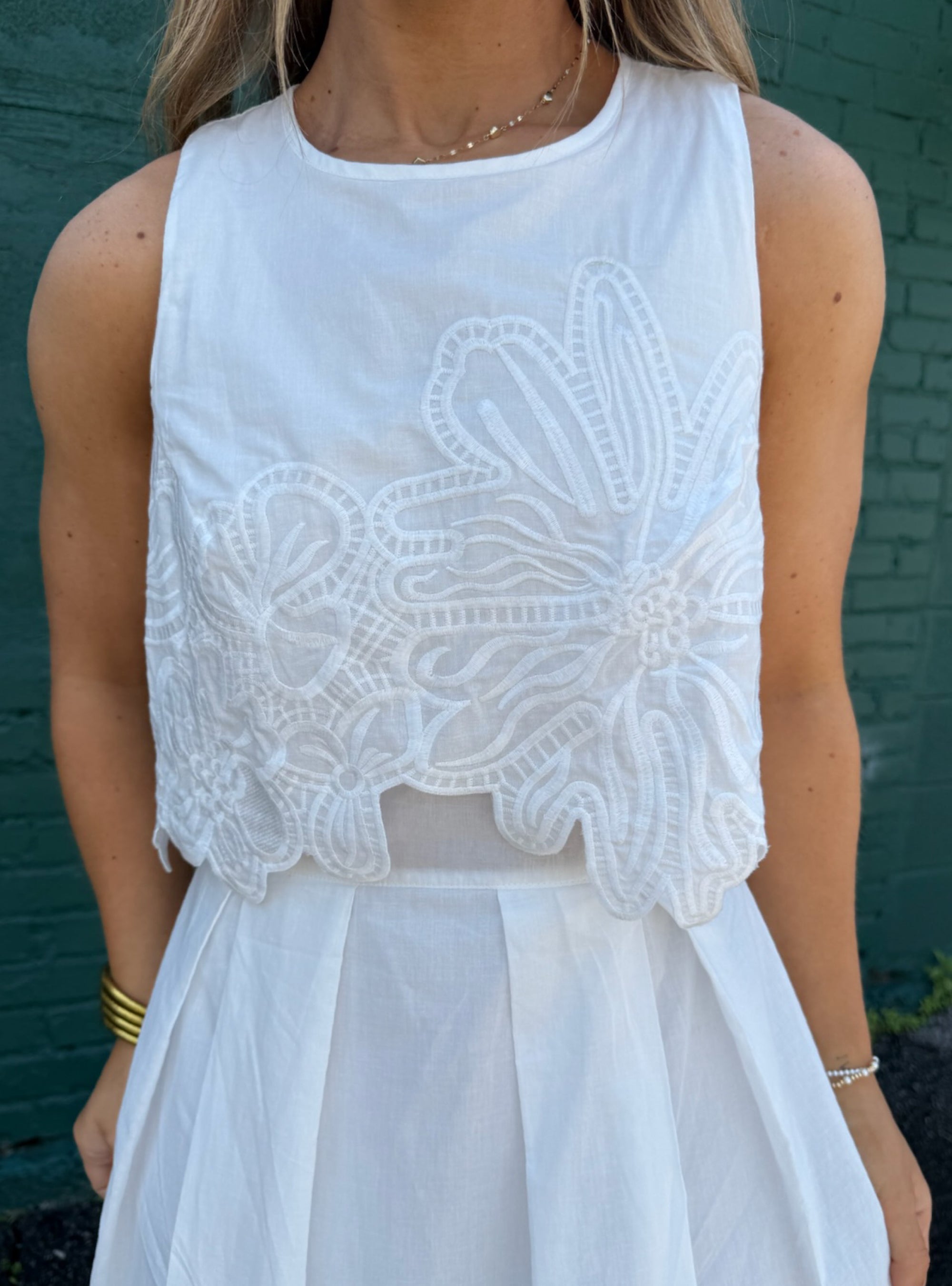 Delicate Details White Midi Dress