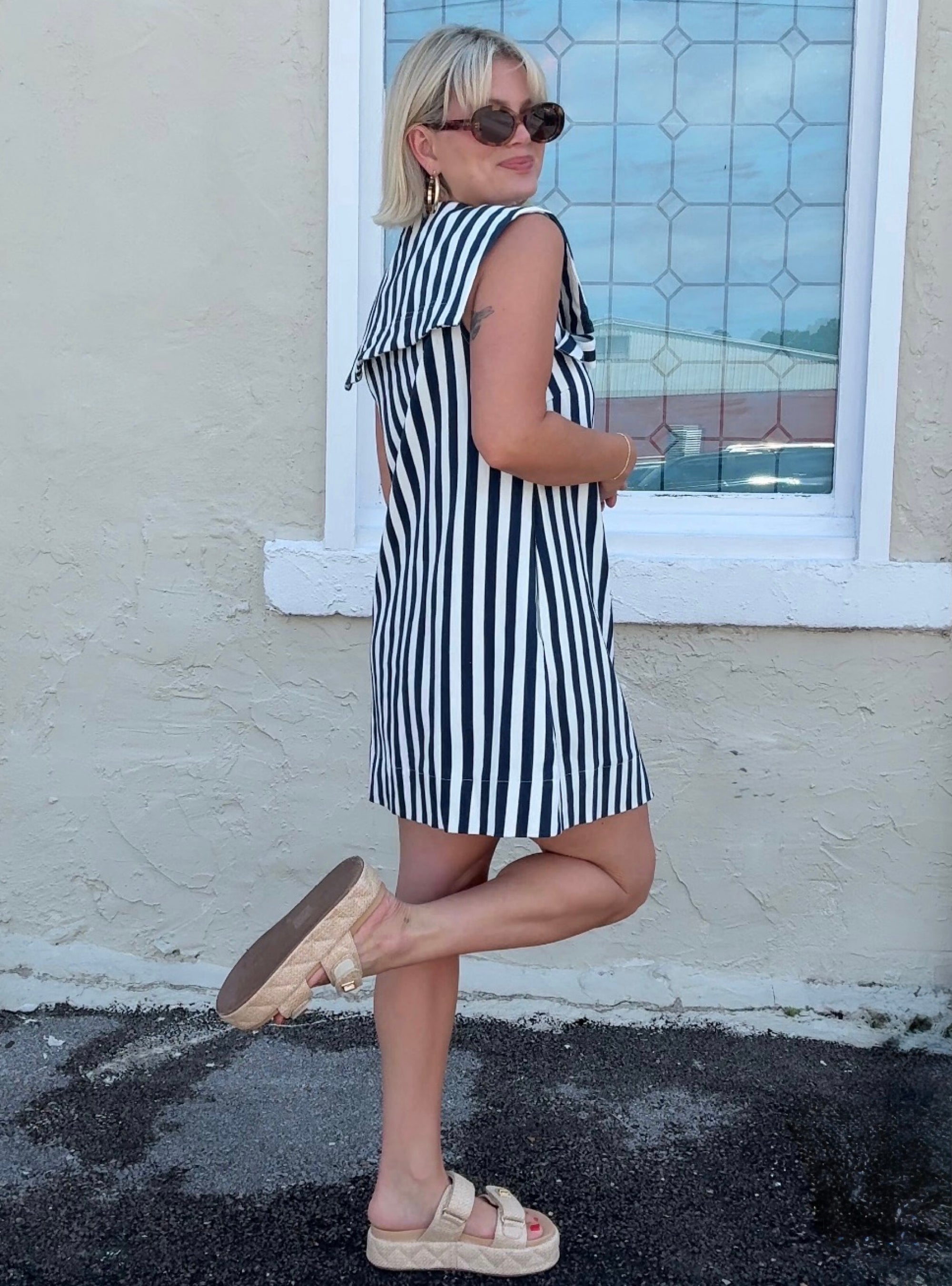Serving Seaside Style Striped Dress