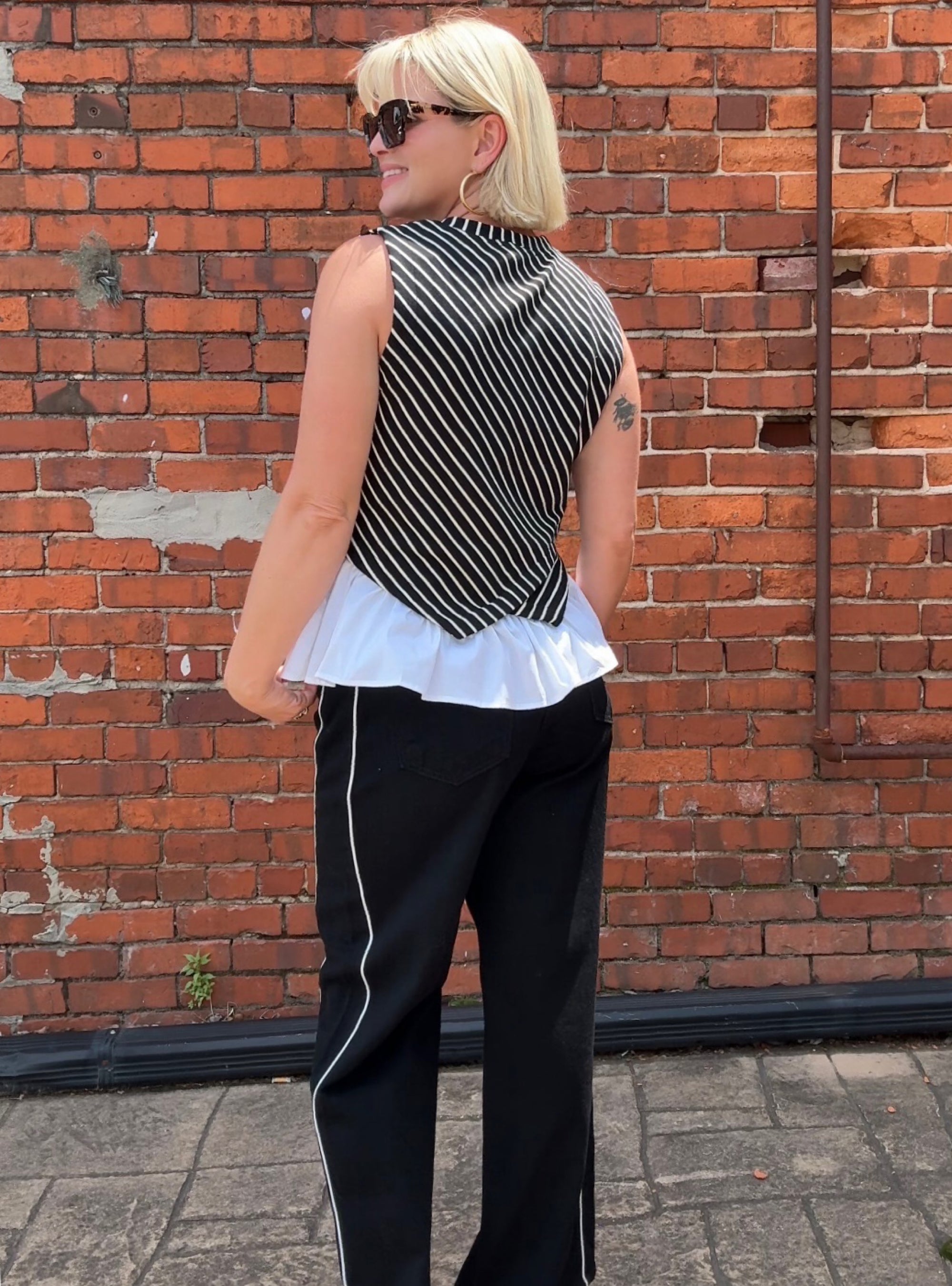 Chic Contrast Peplum Top