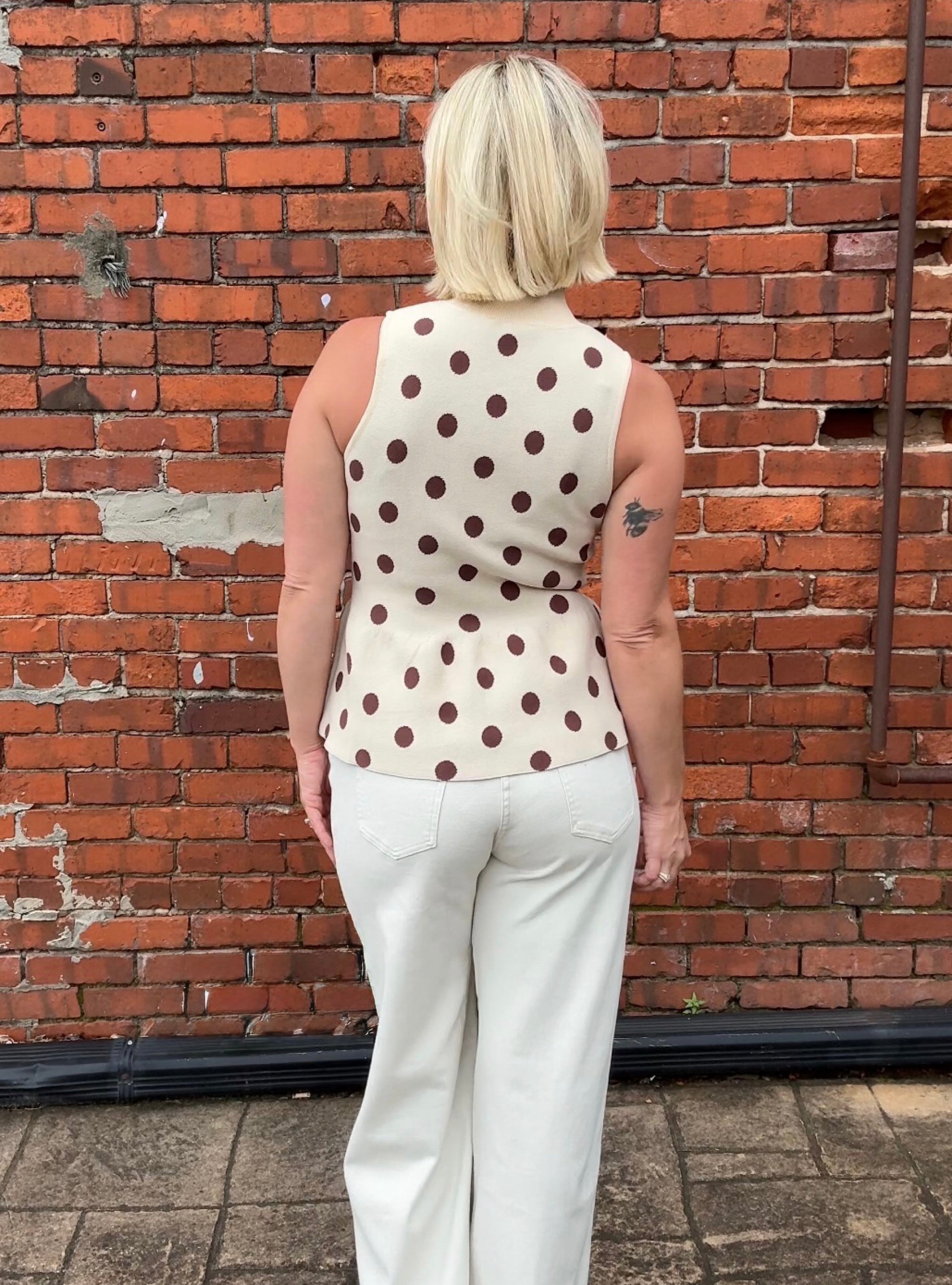 Cocoa Dot Peplum Top