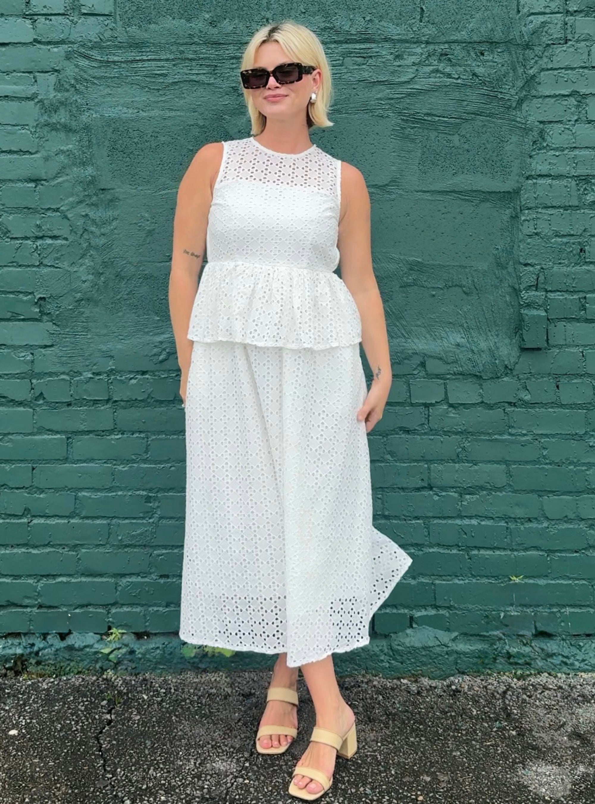 Eyelet Elegance Maxi Dress