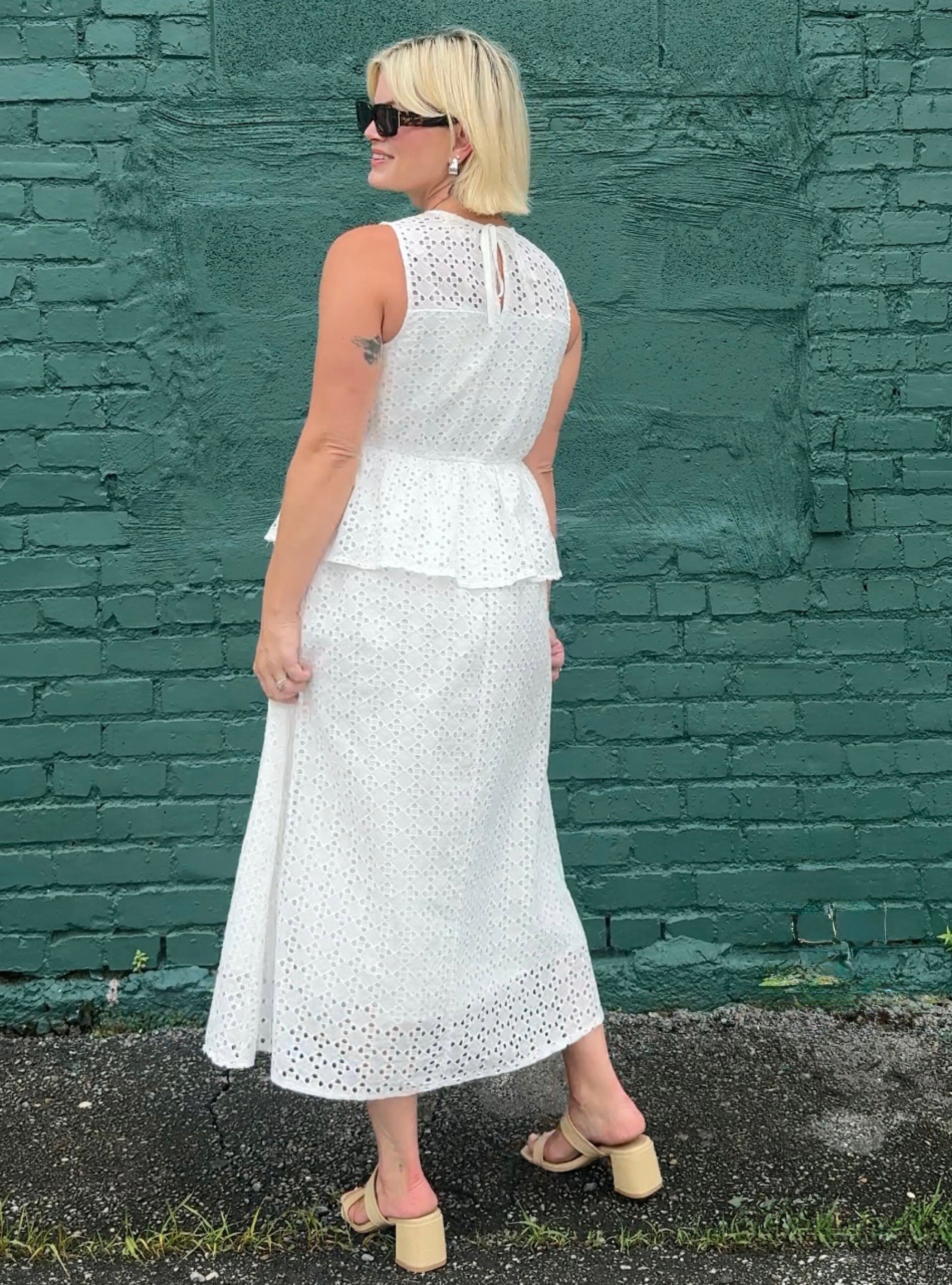 Eyelet Elegance Maxi Dress