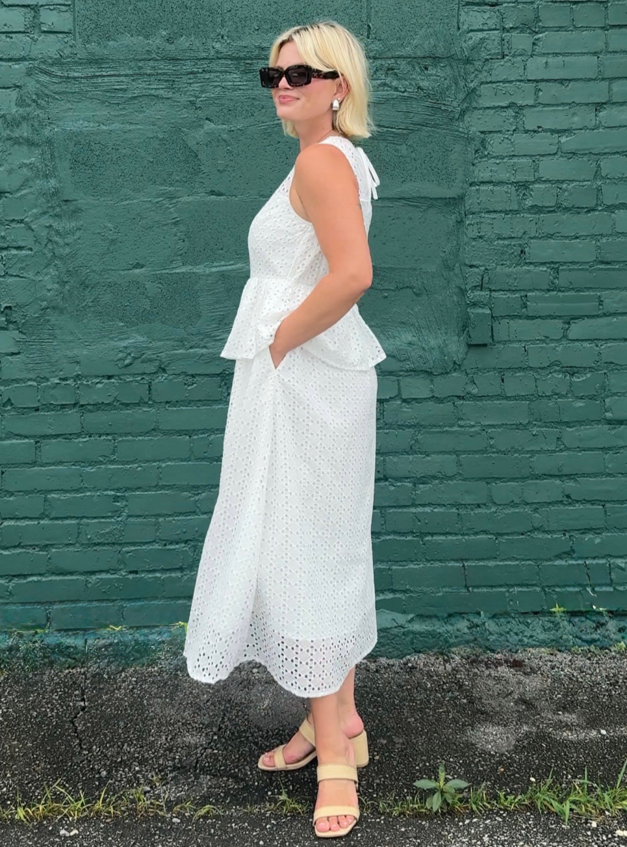 Eyelet Elegance Maxi Dress