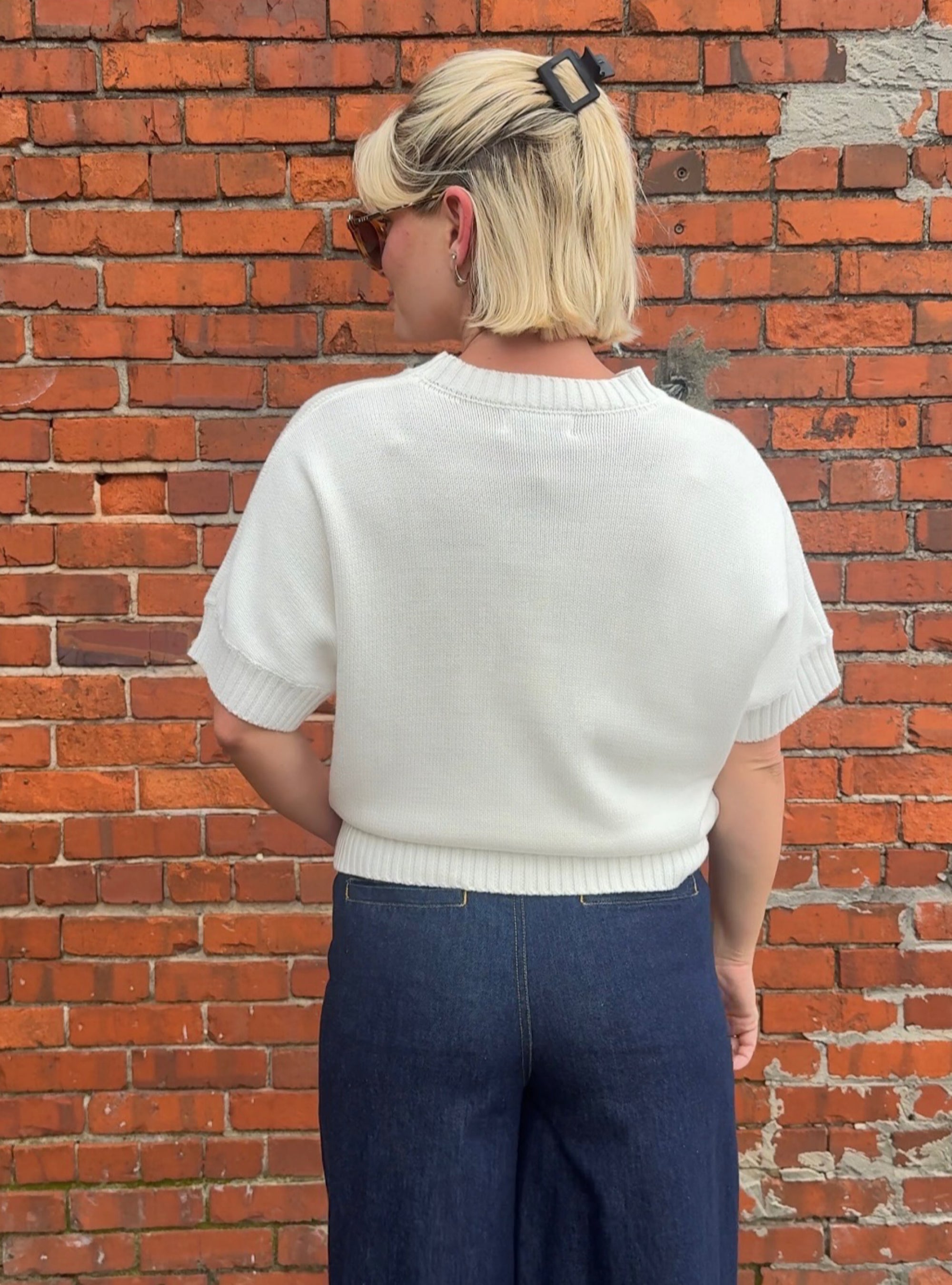 Shine Bright Star Short Sleeve Sweater
