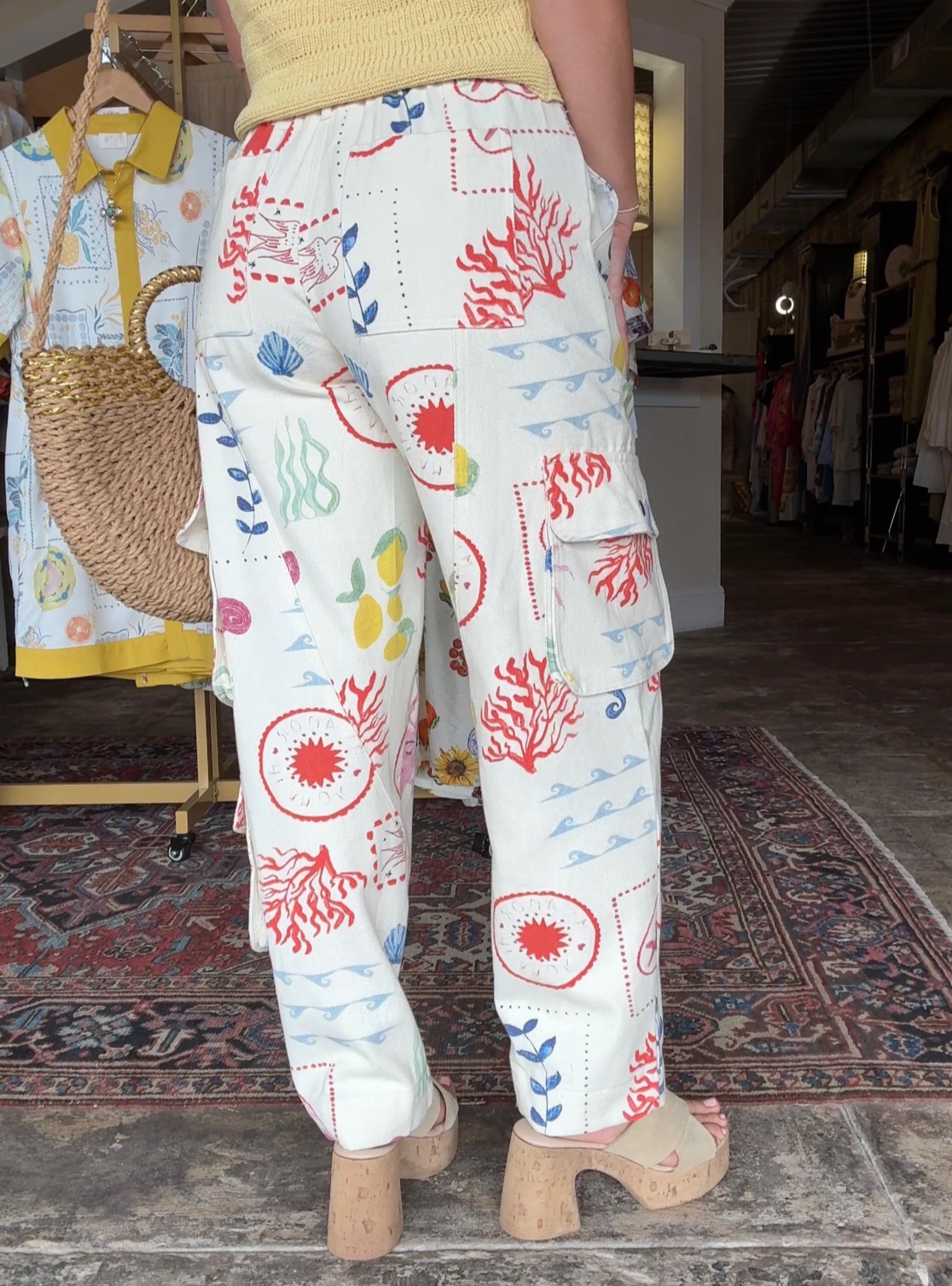 Coastal Postcard Twill Cargo Pants