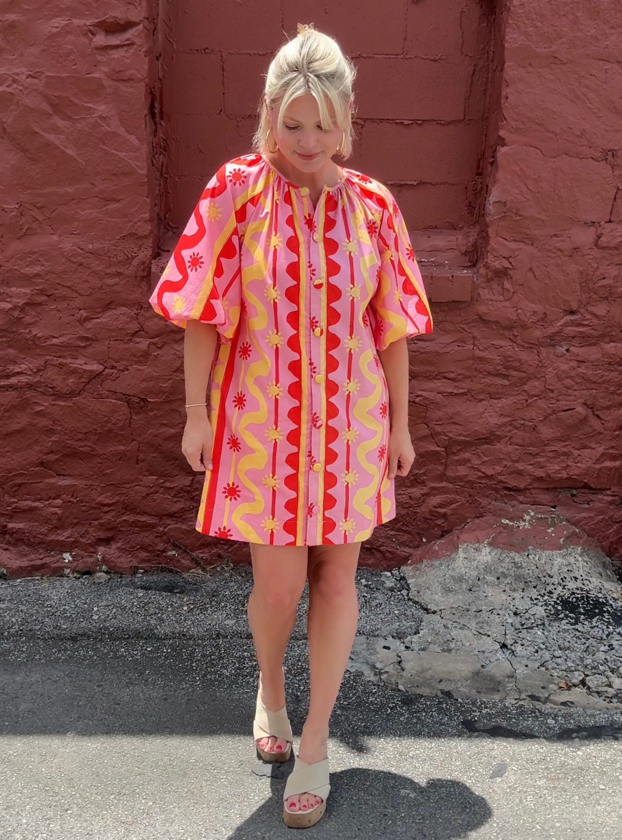 Raising The Rays Cotton Poplin Dress