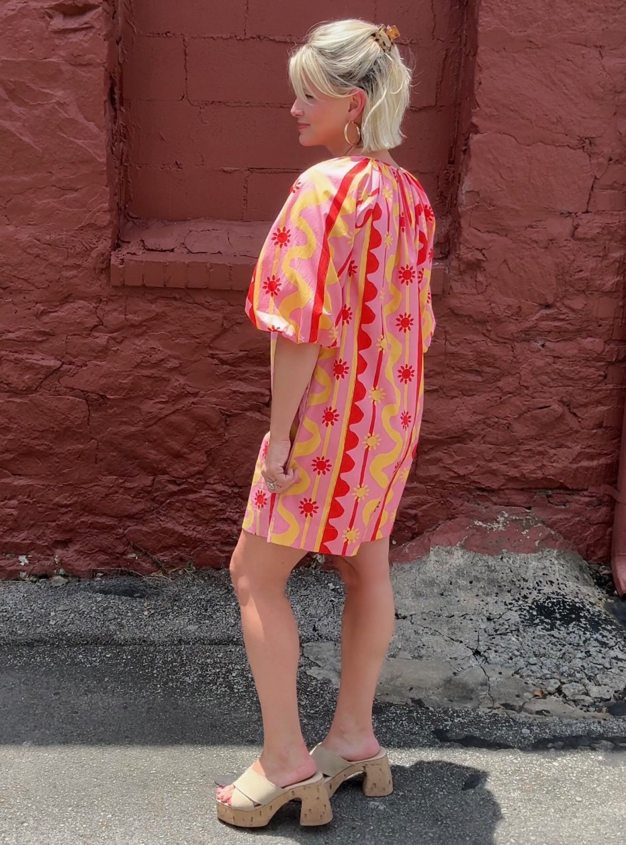 Raising The Rays Cotton Poplin Dress