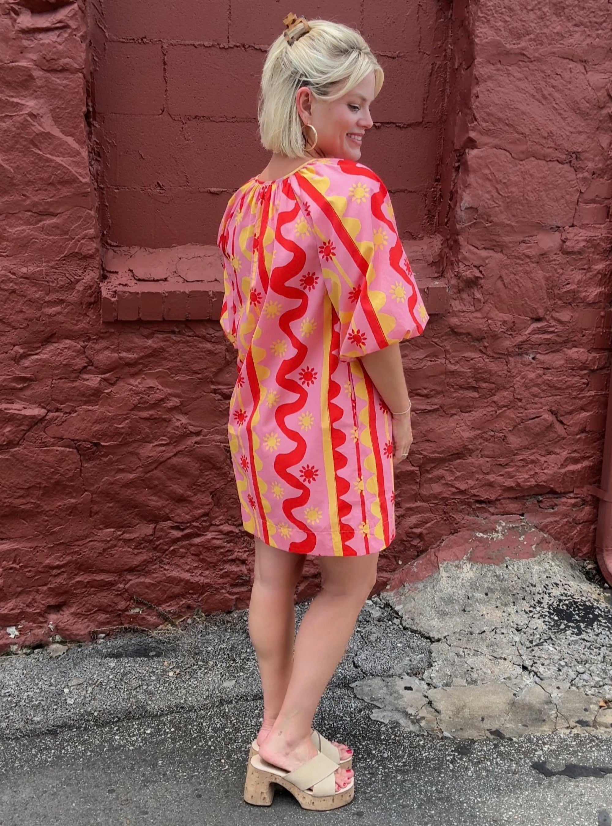 Raising The Rays Cotton Poplin Dress