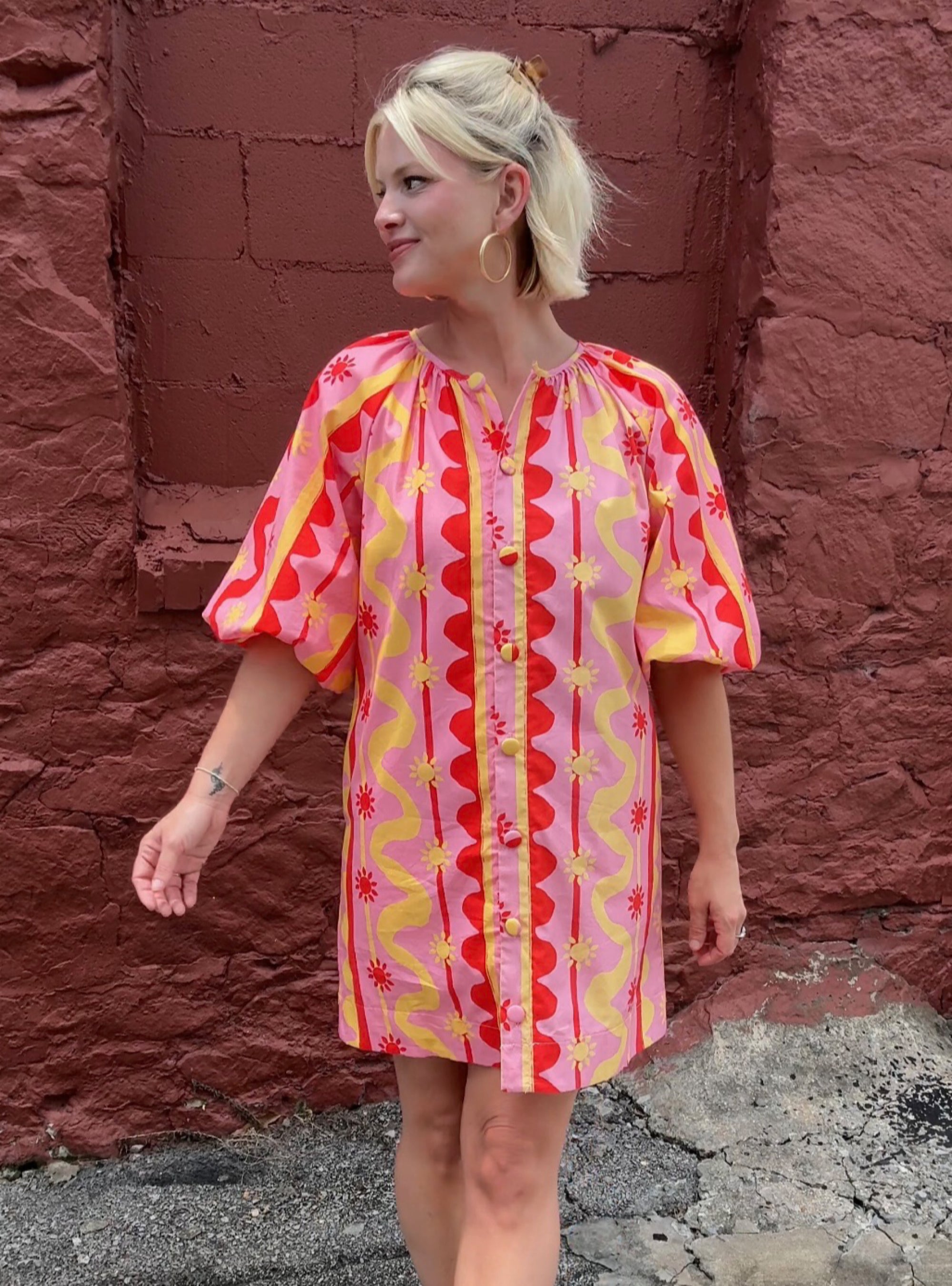 Raising The Rays Cotton Poplin Dress