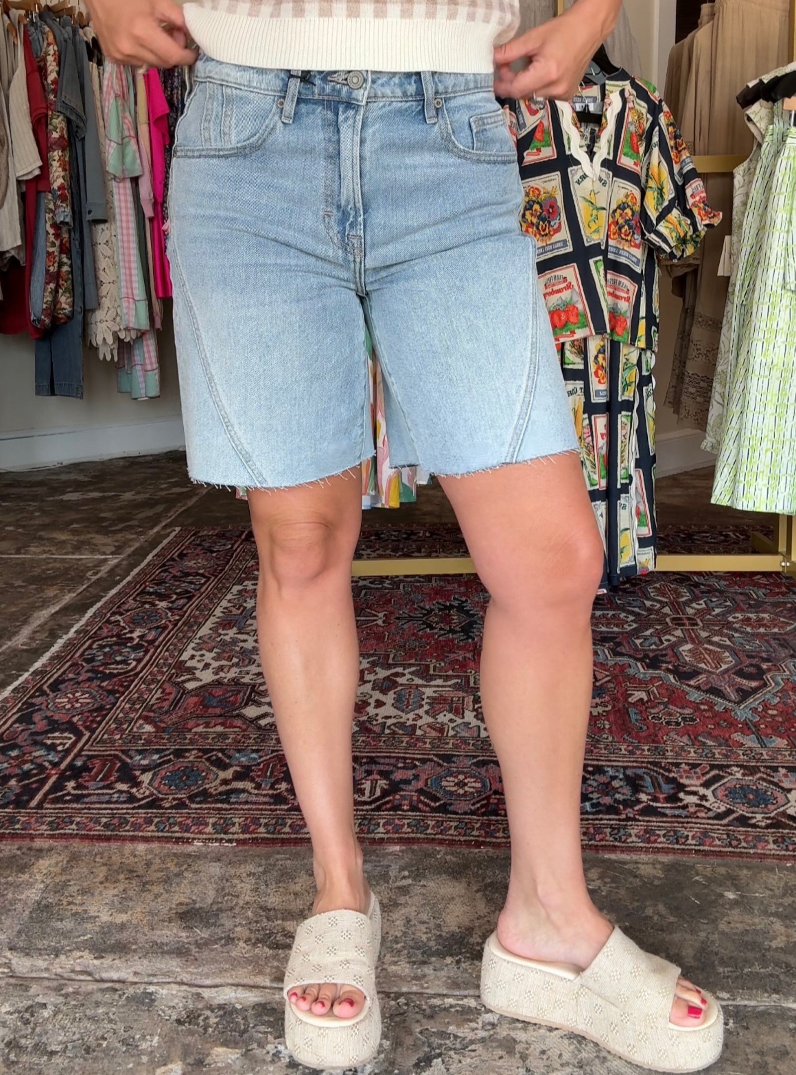 Hidden Relaxed Fit Denim Shorts