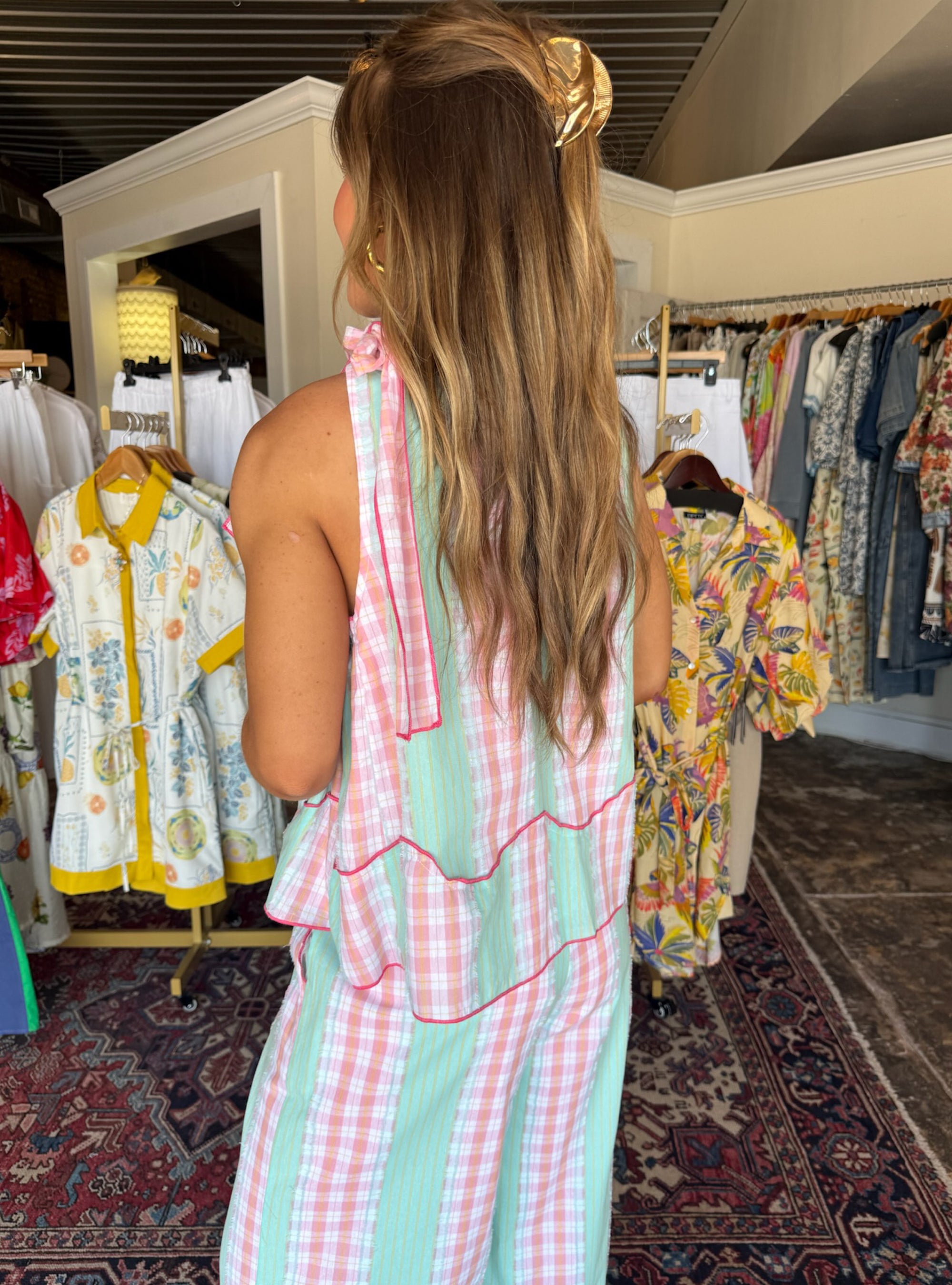 Mint To Be Matching Plaid Set