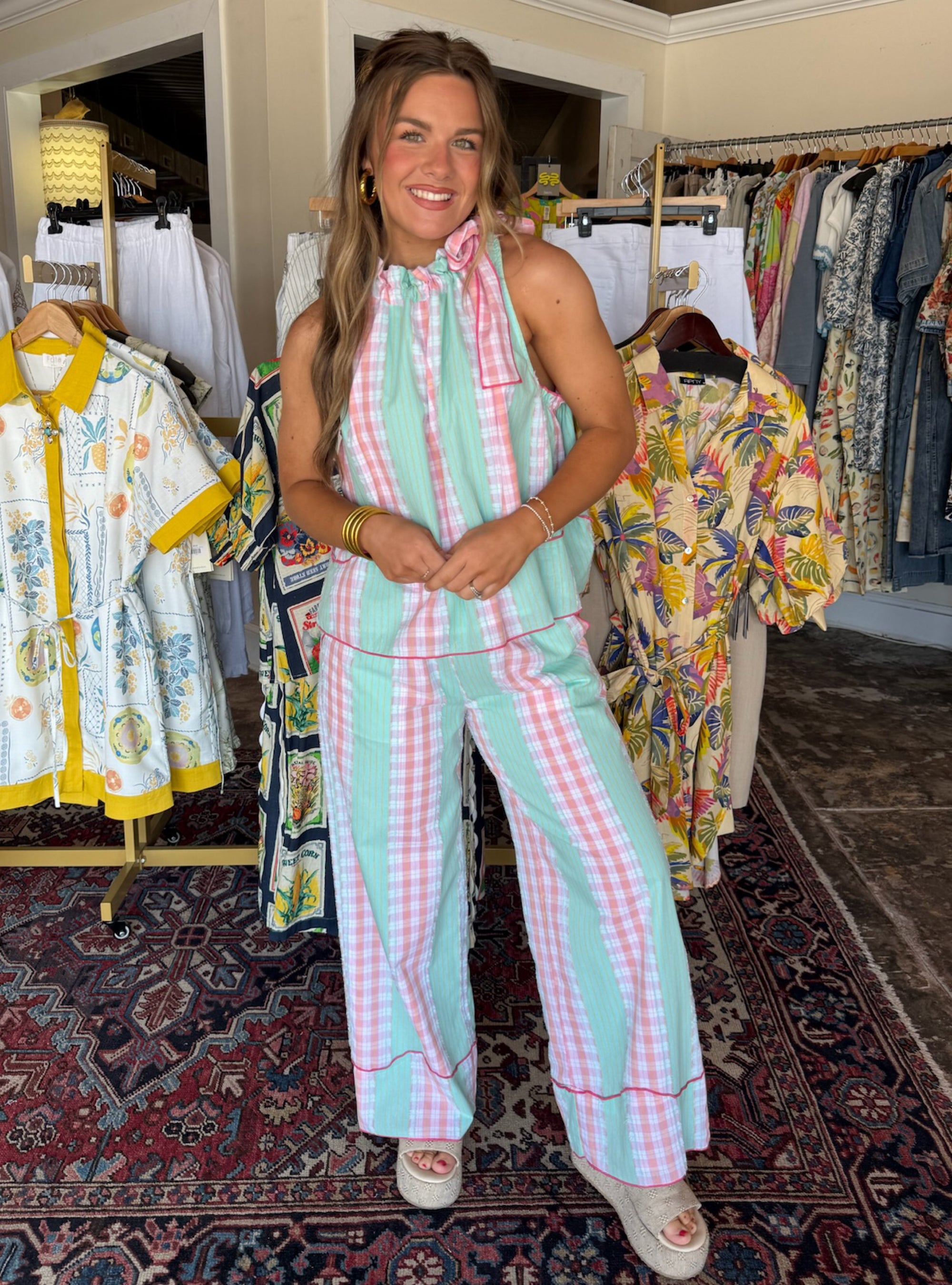 Mint To Be Matching Plaid Set