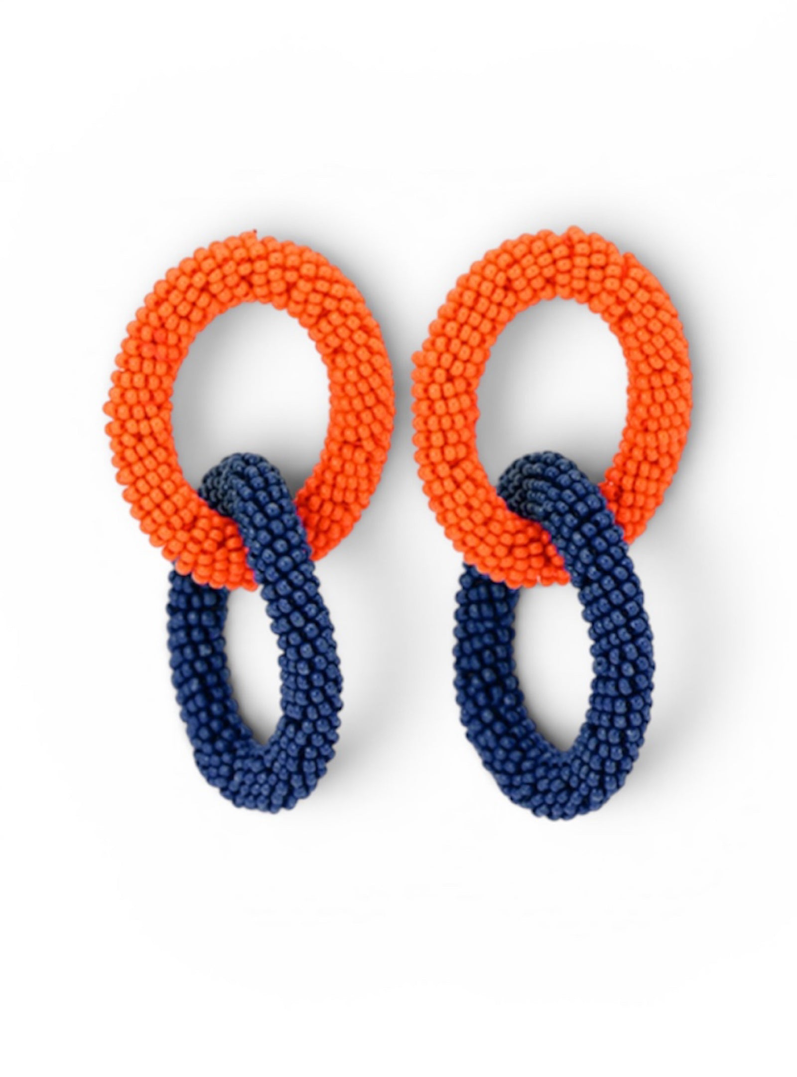 Linked Up For Game Day Seed Bead Earrings