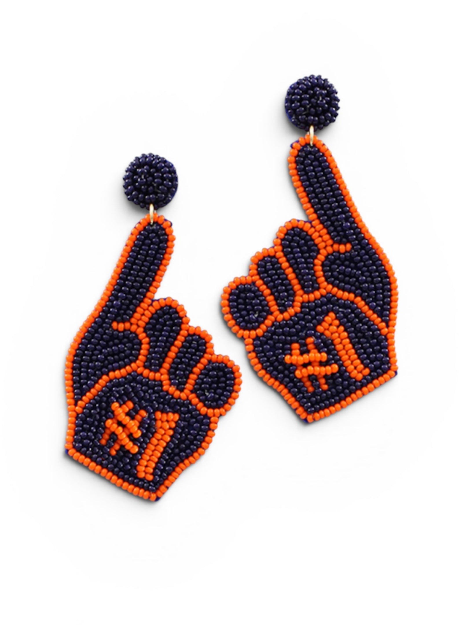 #1 In Game Day Style Seed Bead Earrings - Navy