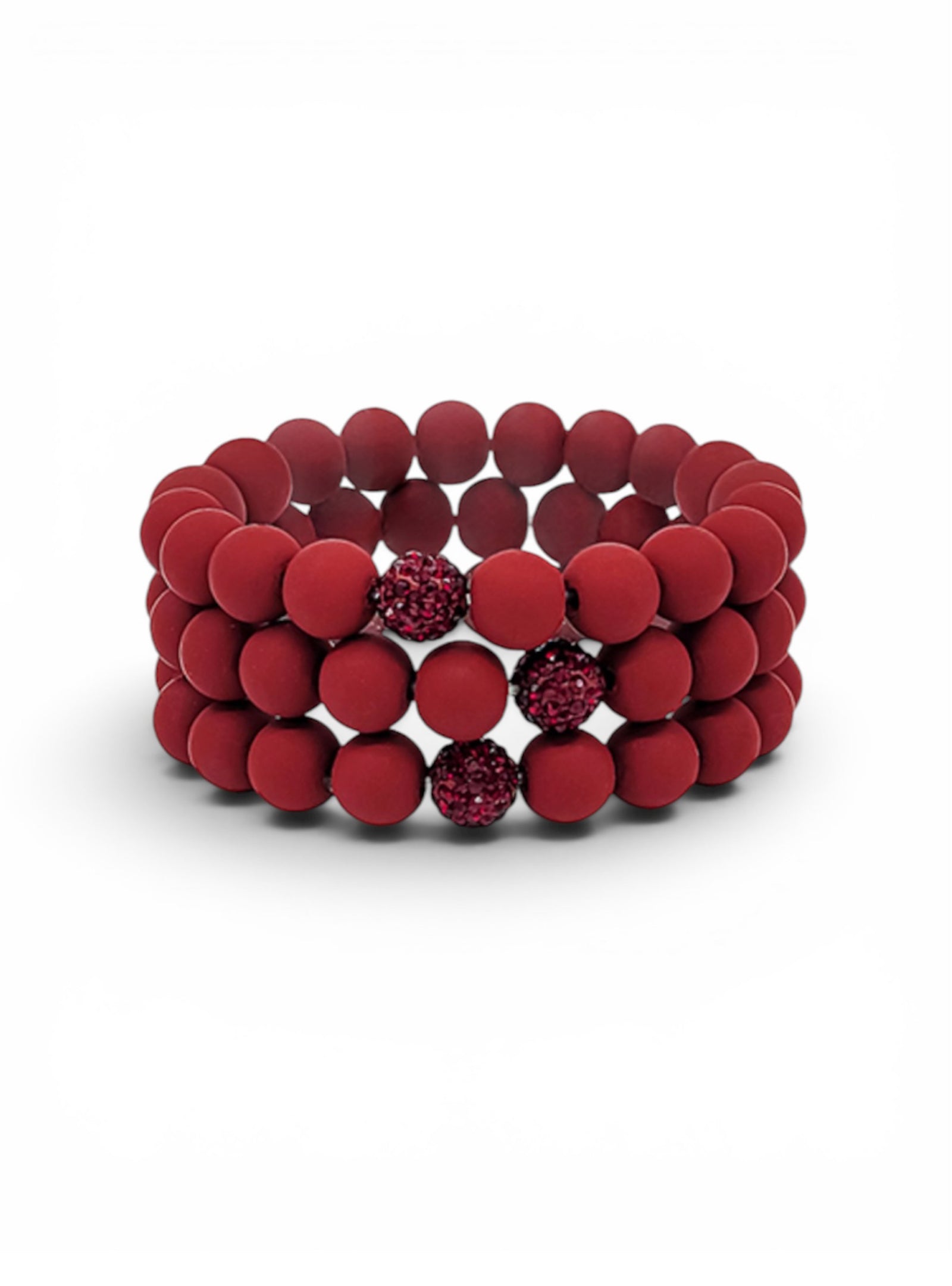 Stacking Up In Game Day Style Crimson Bracelet Set