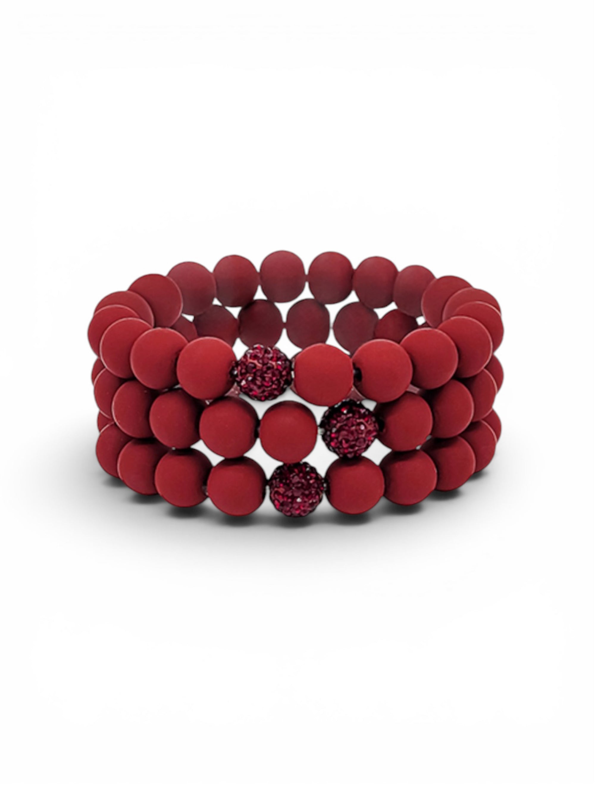 Stacking Up In Game Day Style Crimson Bracelet Set