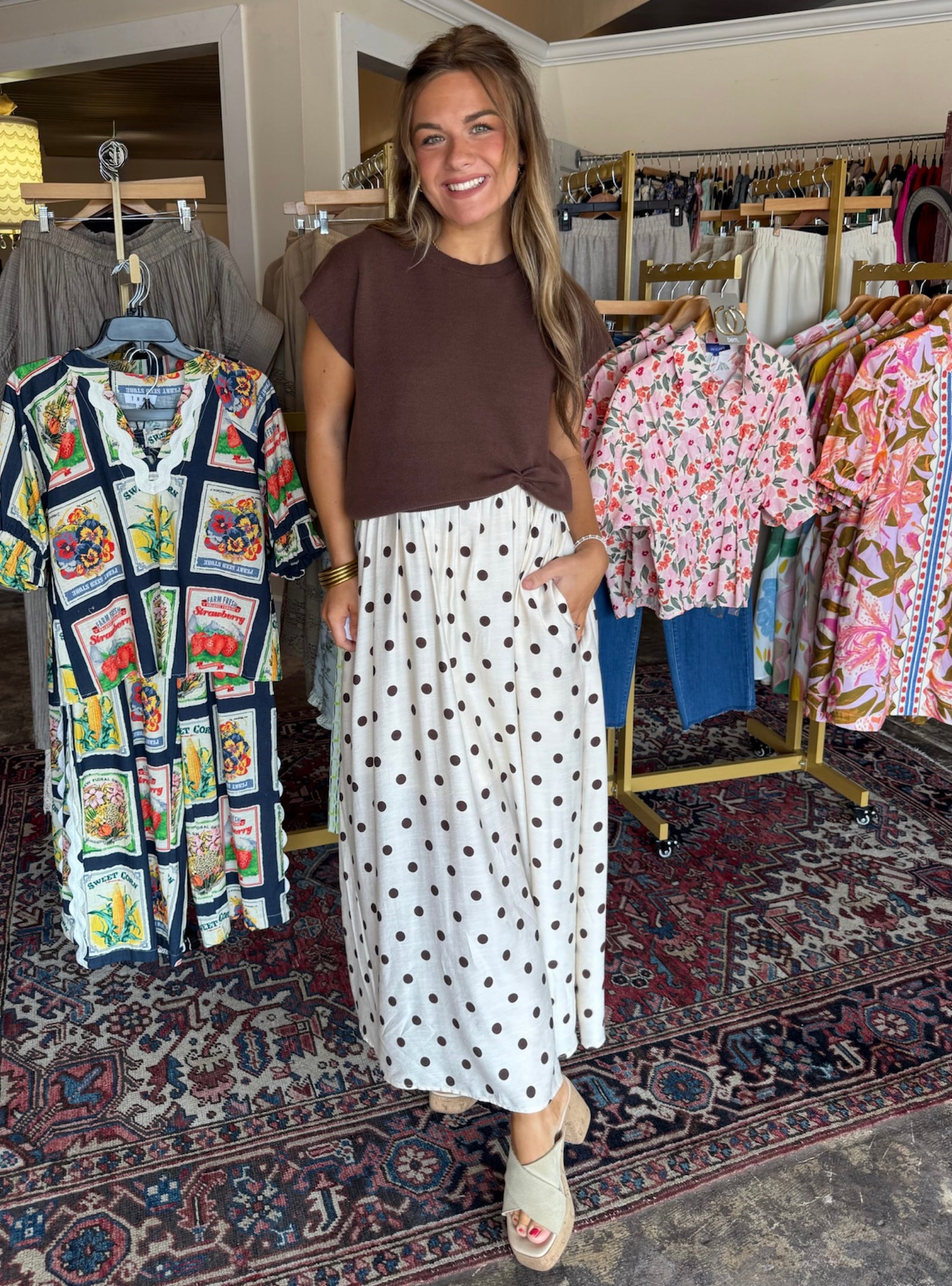 Mocha Dot Moment Dress