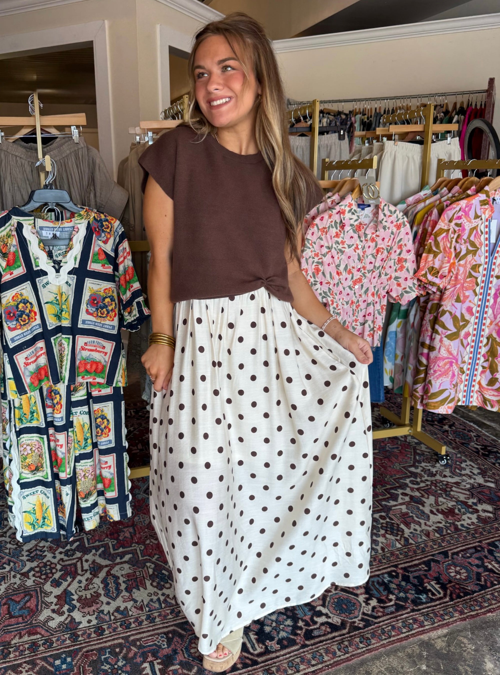 Mocha Dot Moment Dress