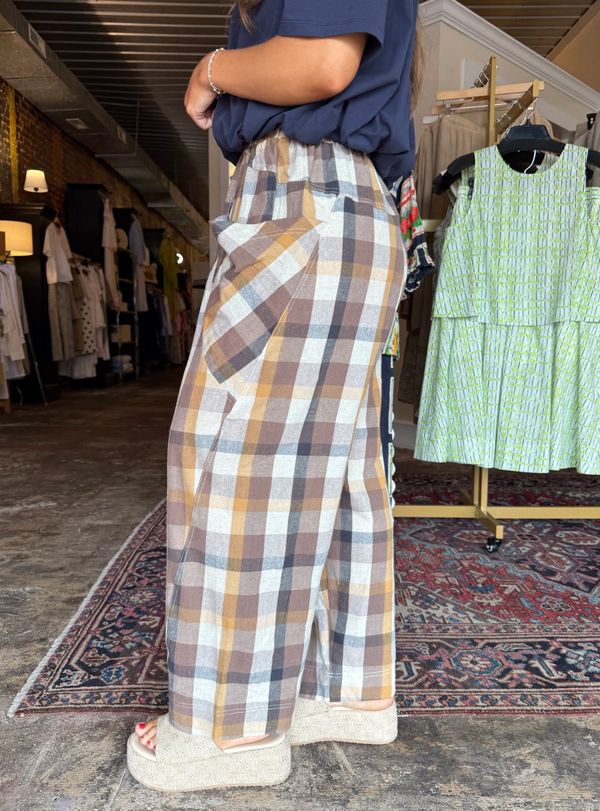 Hayride Plaid Linen Pant