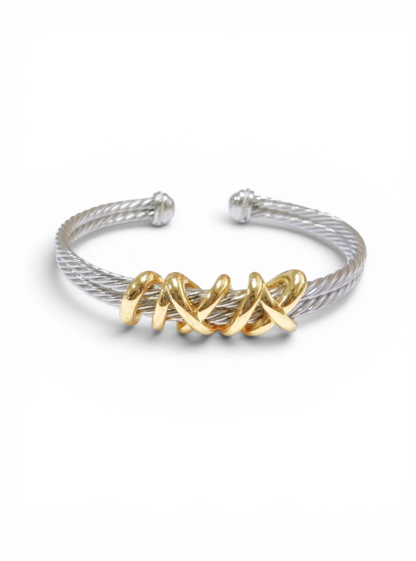 Luxe Inspired Layered Cable Cuff Bracelet