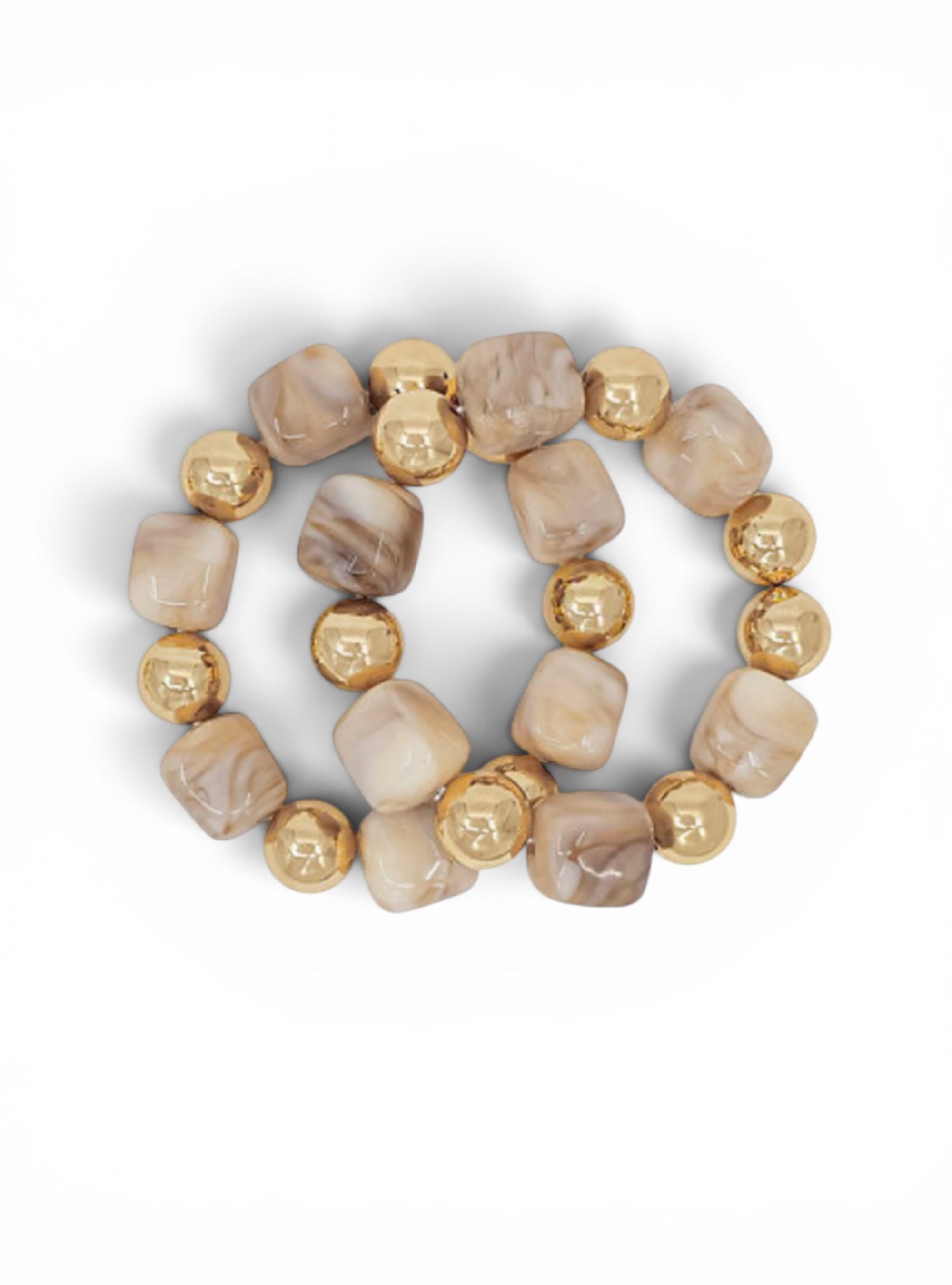 Marble-ous Resin Beaded Bracelet Set