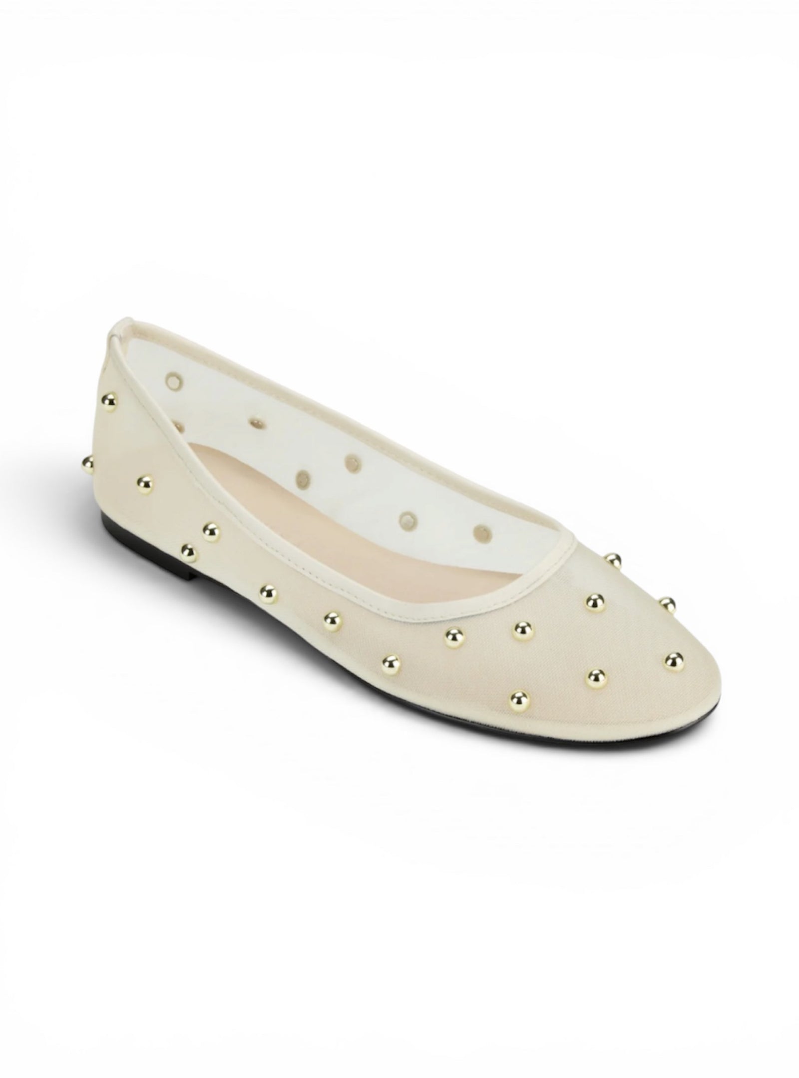 Yosi Samra Sadie Cream Studded Ballet Flat