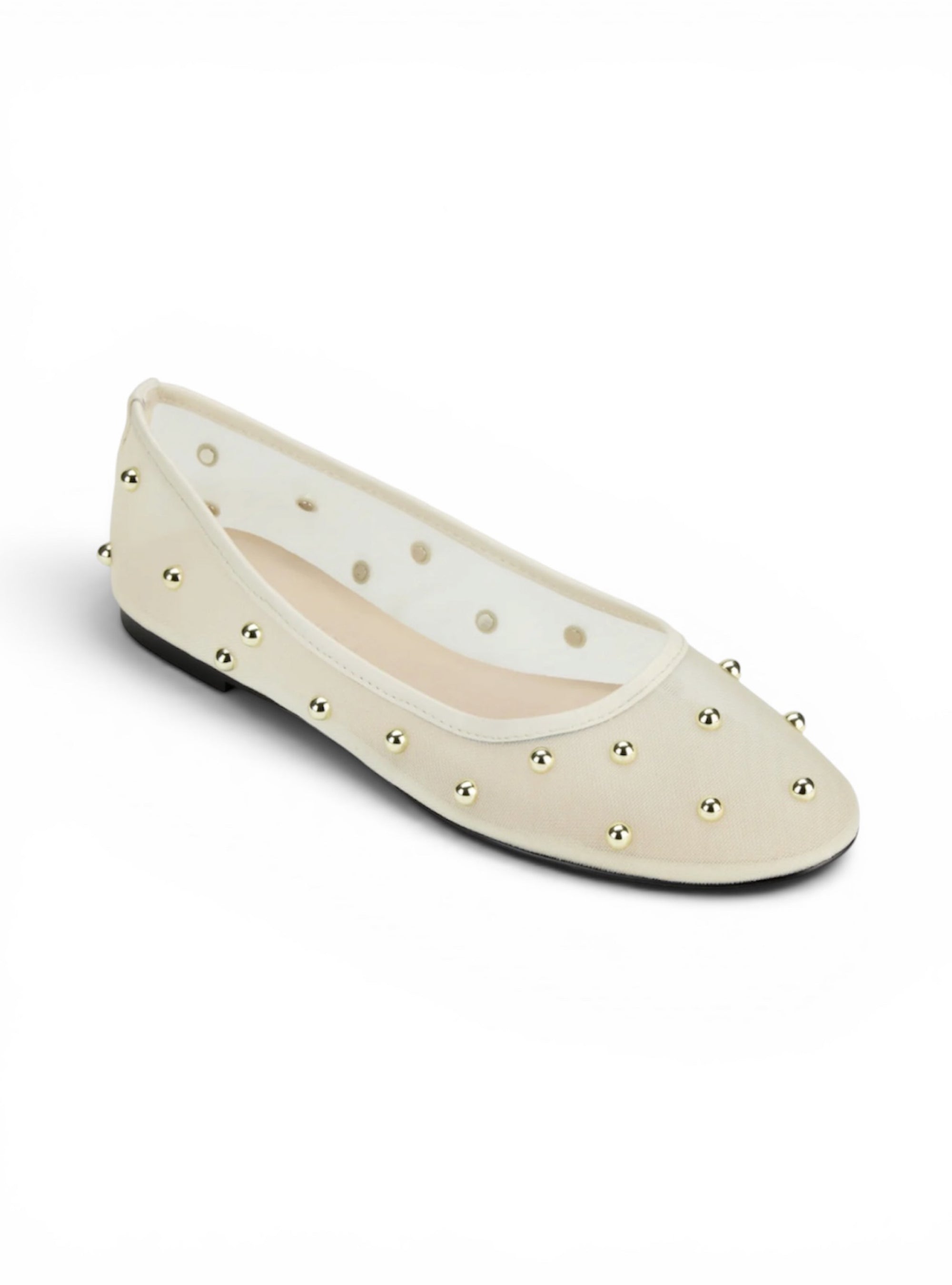 Yosi Samra Sadie Cream Studded Ballet Flat