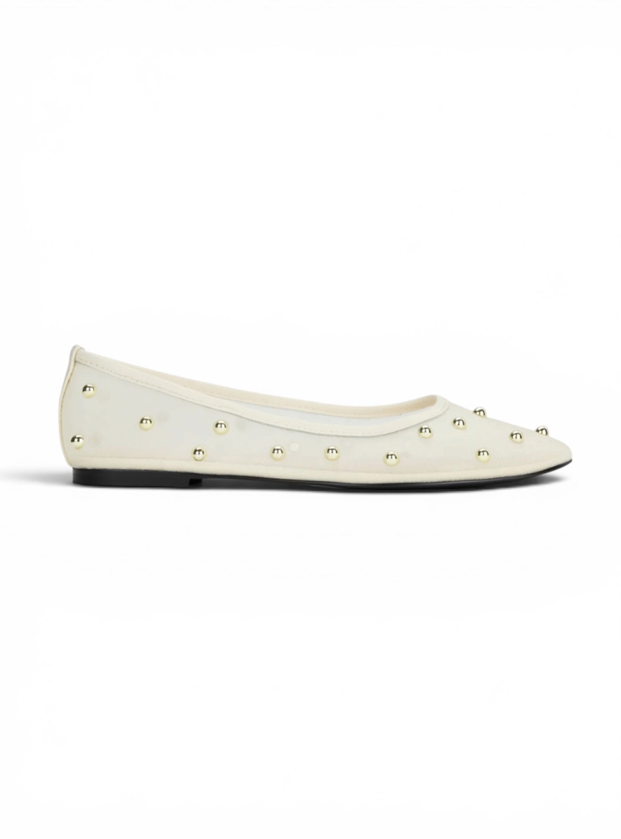 Yosi Samra Sadie Cream Studded Ballet Flat