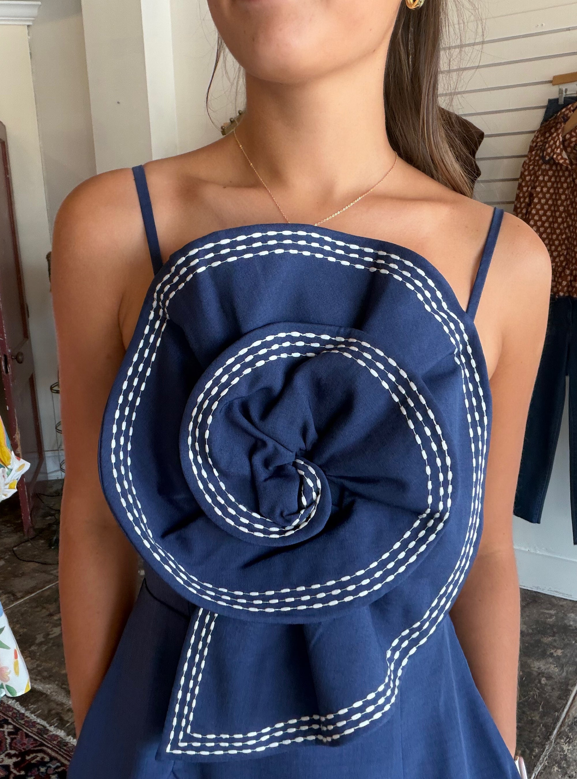 A Twist of Style Navy Midi Dress