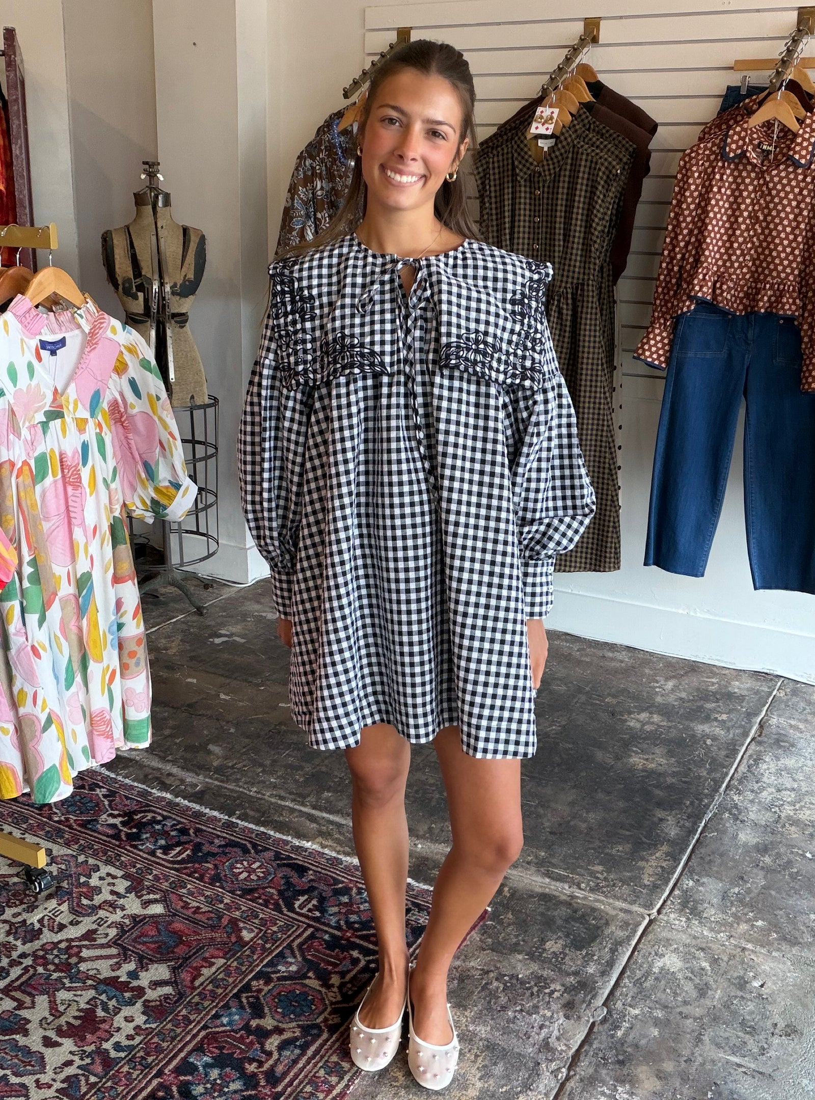 Plaid To Meet You Black Gingham Dress