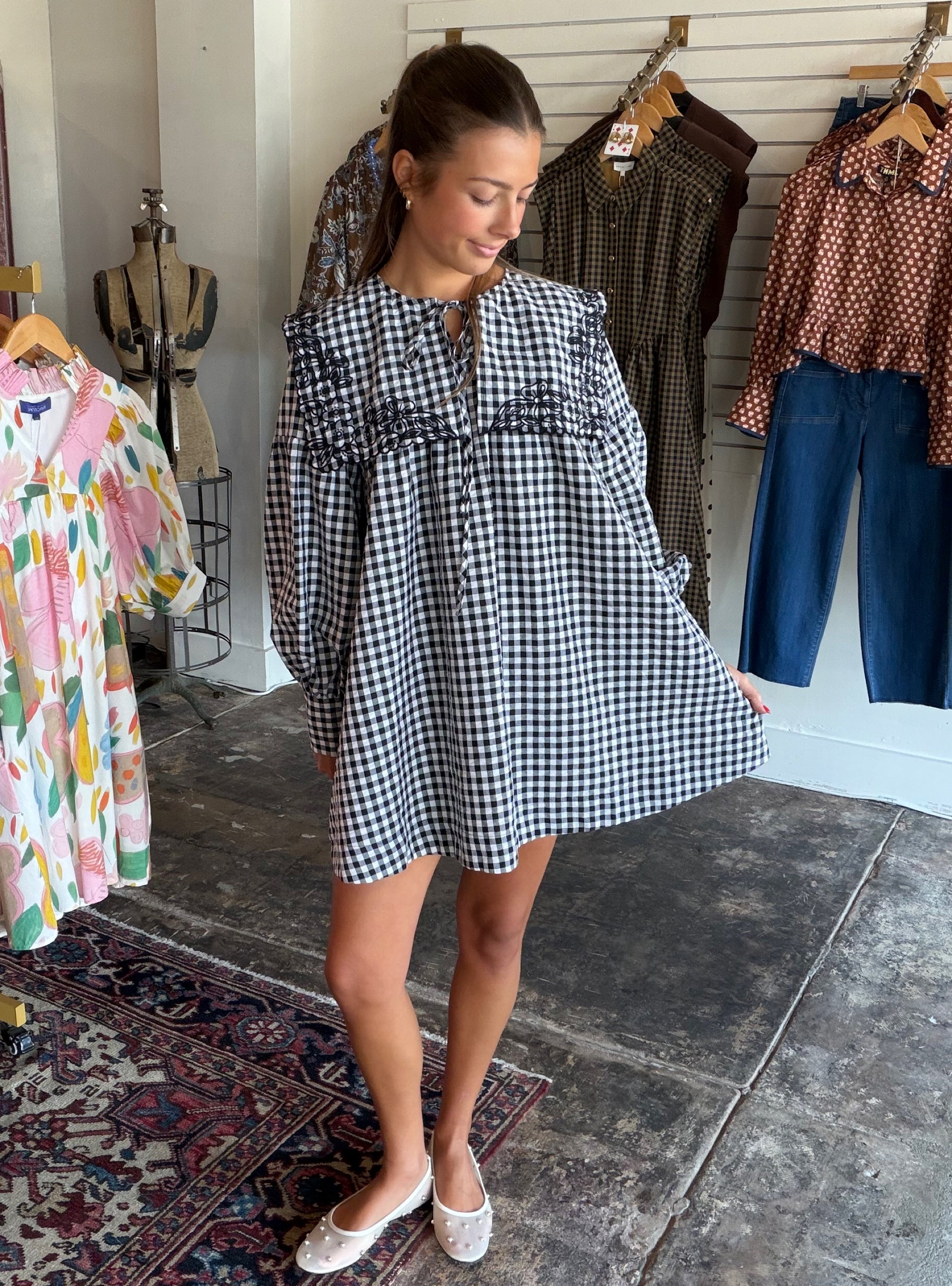 Plaid To Meet You Black Gingham Dress