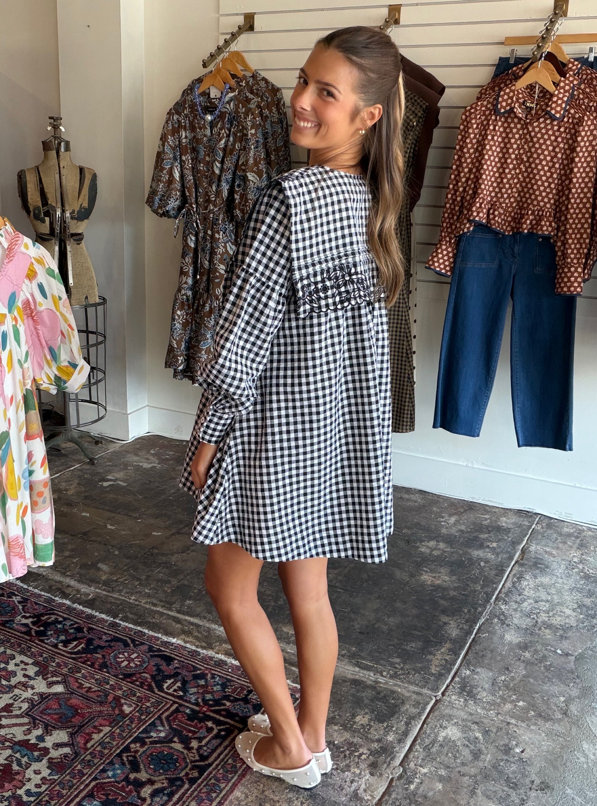 Plaid To Meet You Black Gingham Dress