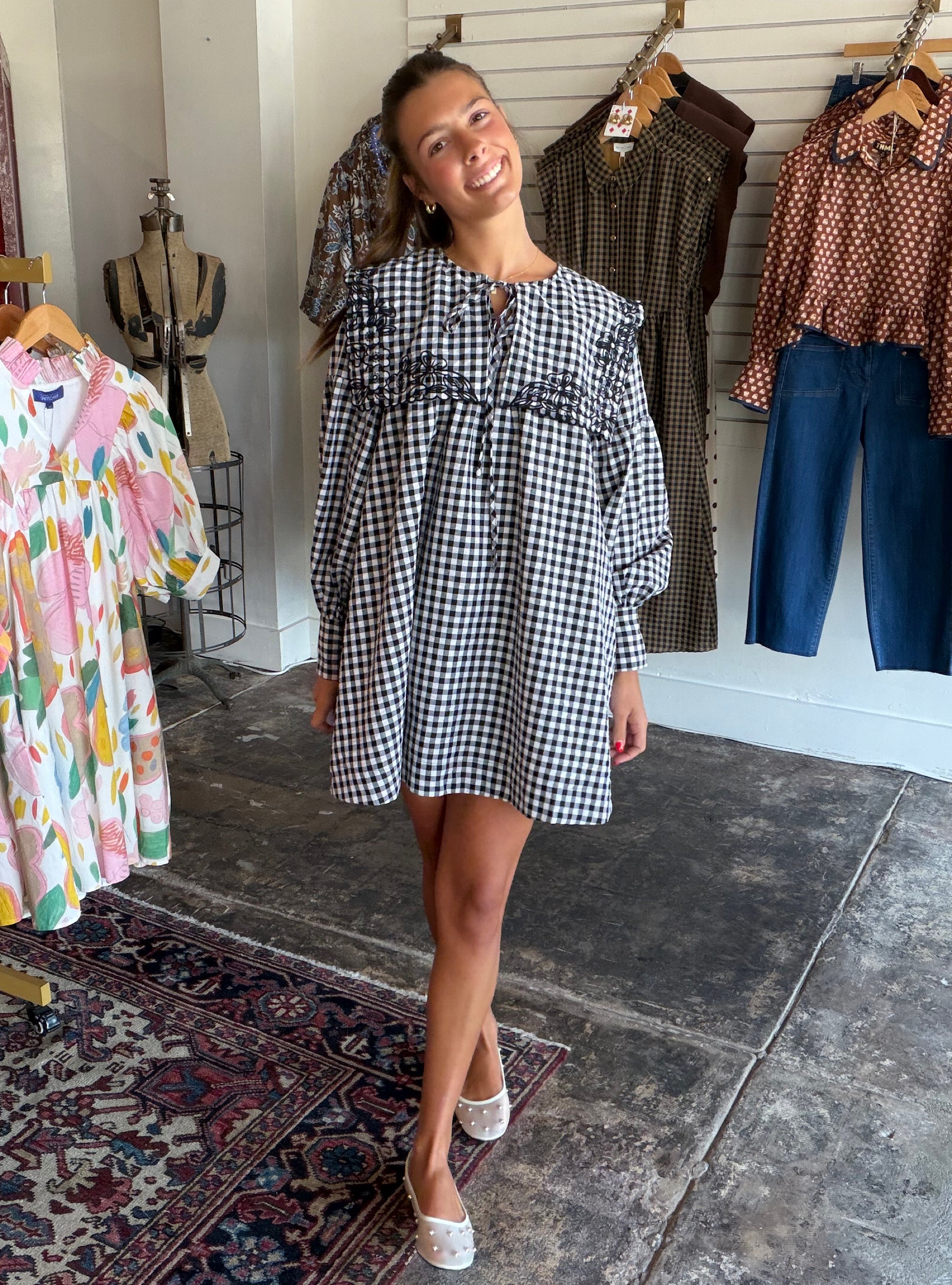 Plaid To Meet You Black Gingham Dress